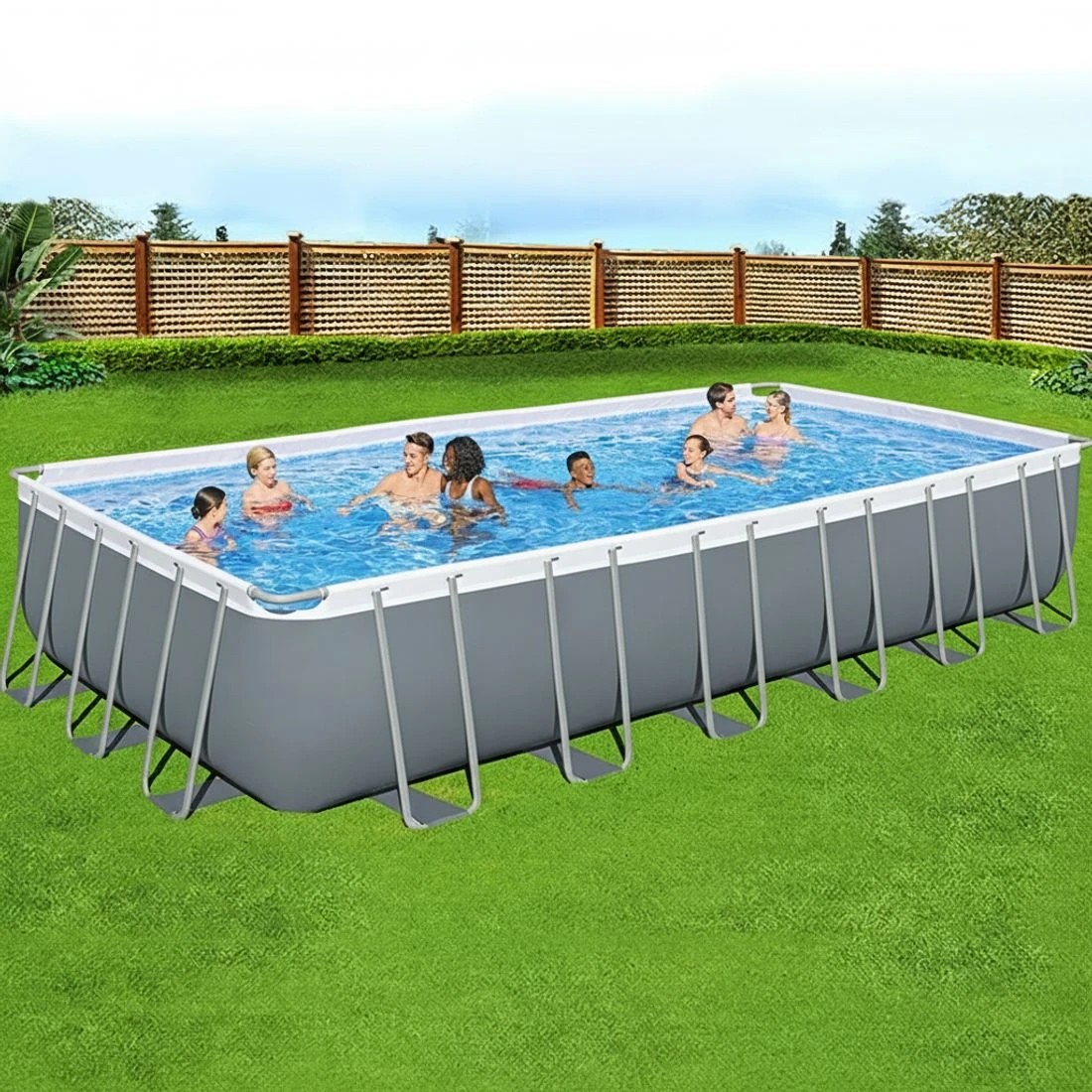 5 Bestway Swimming Pool 732x366x132cm Steel Frame Above Ground Pools Ladder - Multi, 5 of 5