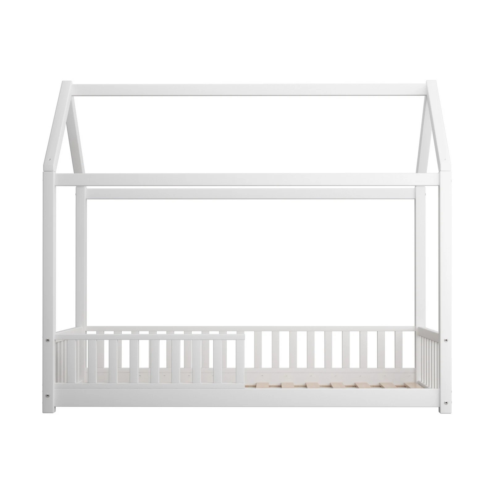 7 Oikiture Kids Bed Frame With Single Mattress Set House Frame
 - White, 7 of 10