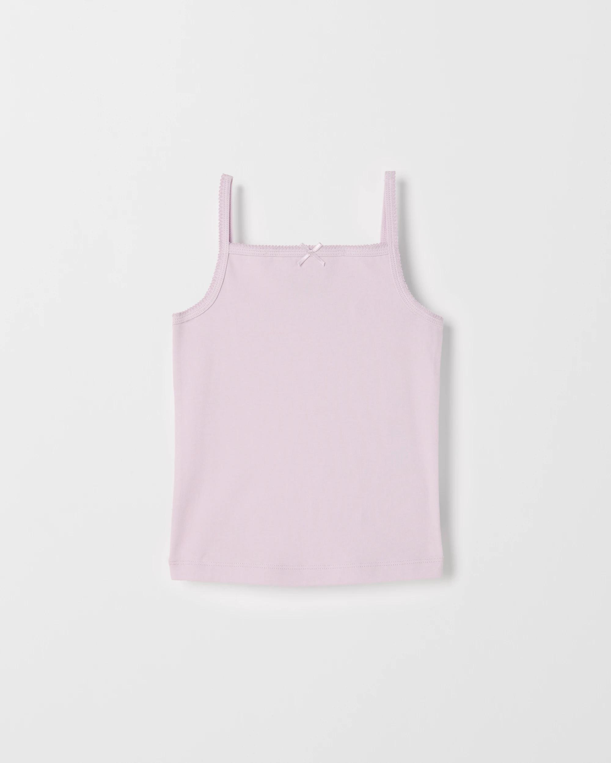 4 Target Kids Australian Cotton 3 Pack Younger Girls Camisoles PINK/WHITE/LILAC, 4 of 5