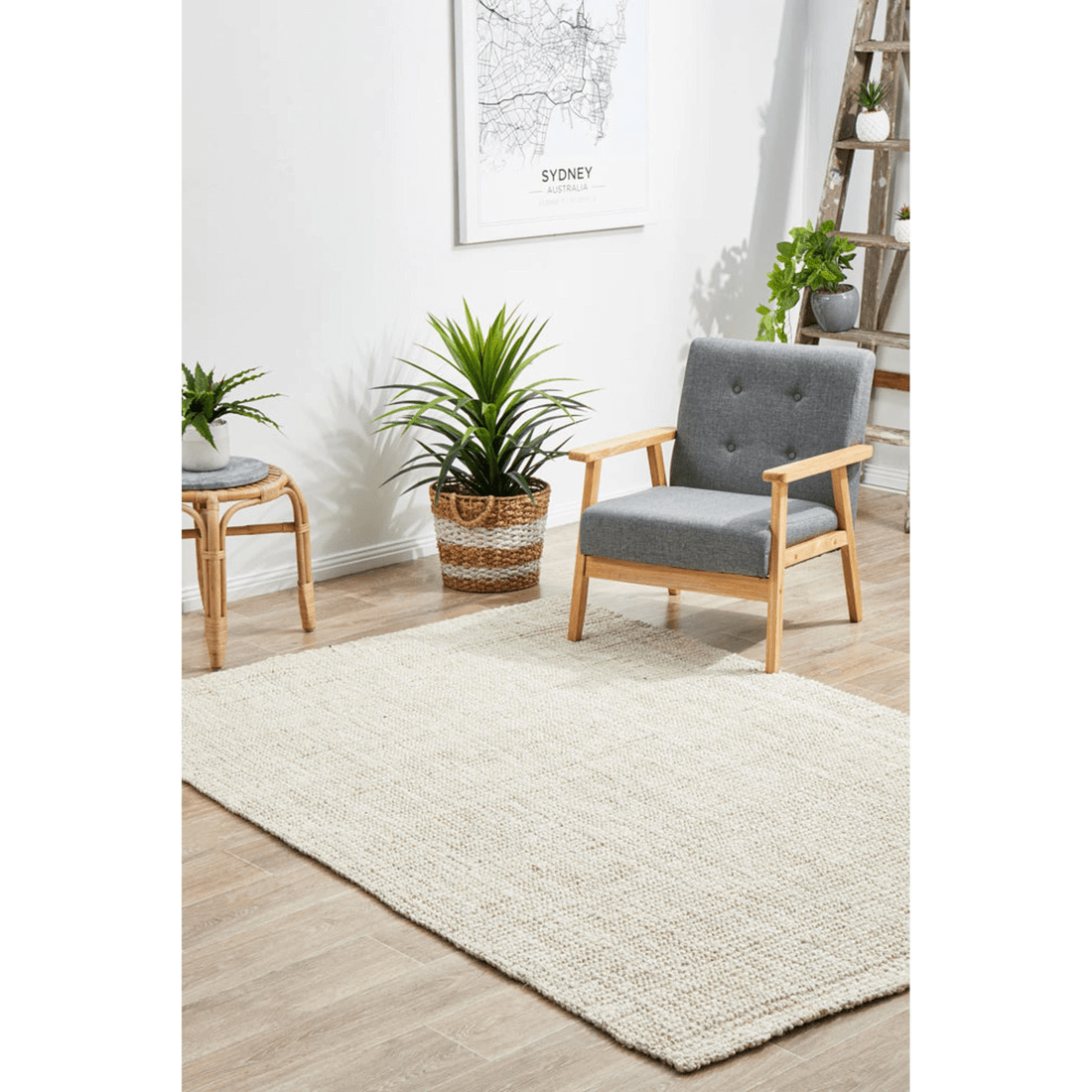 3 Rug Culture Atrium Barker Bleach 100% Jute Hand-loomed Rug - 230 x 320 cm, White - White, 3 of 7