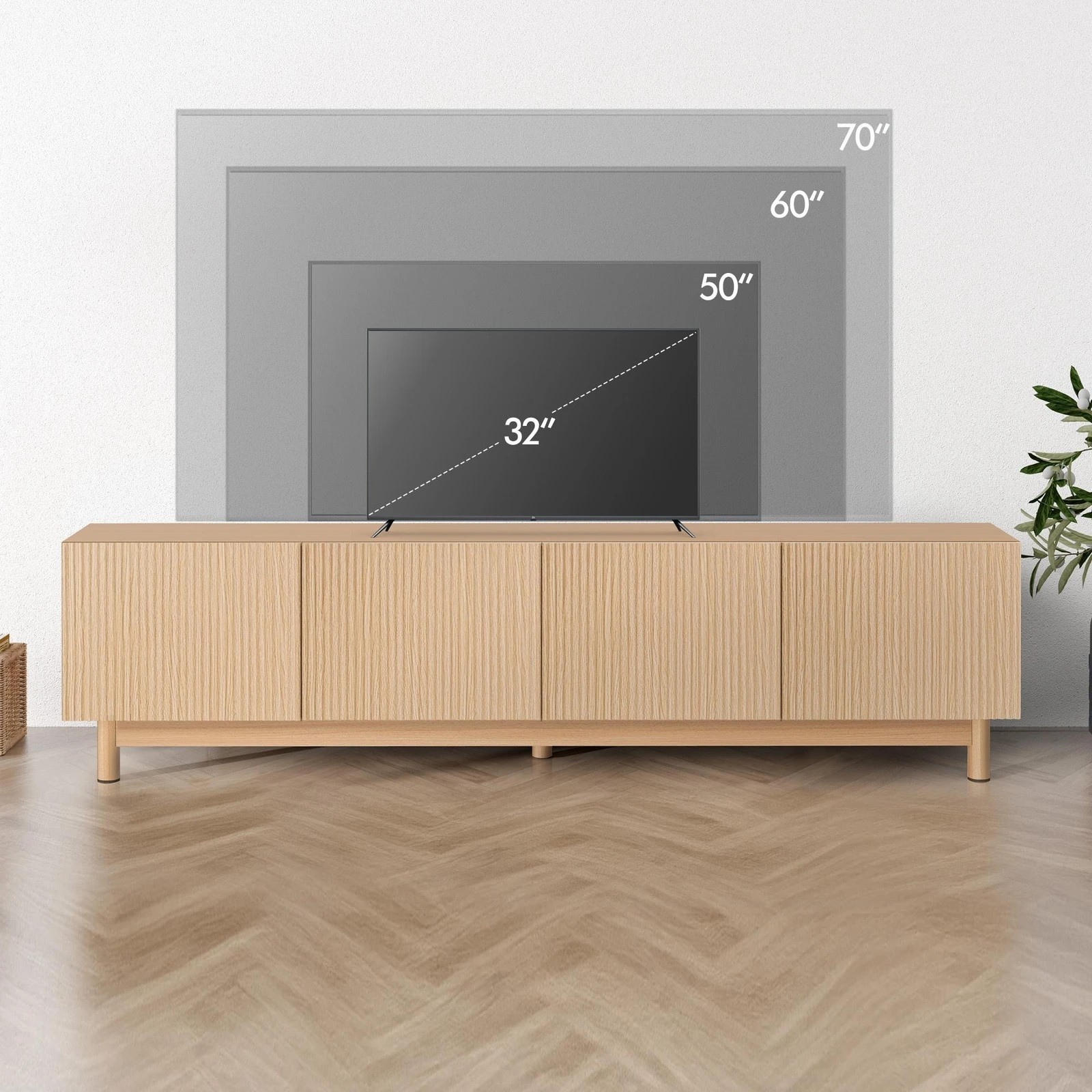 7 Alfordson Entertainment Unit TV Cabinet Stand 180cm Storage Shelves - Wood, 7 of 10