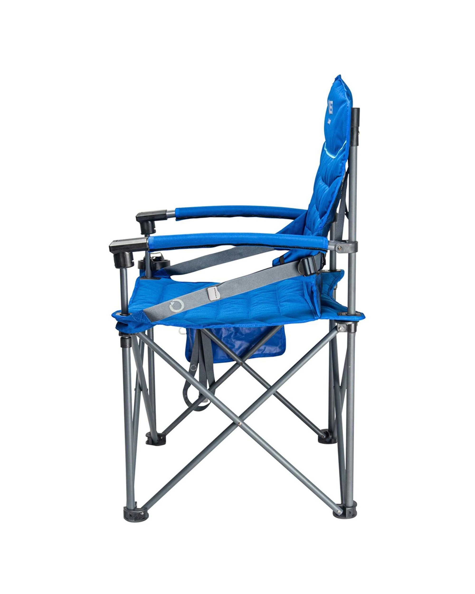 4 Quest Outdoors Castaway Hard Arm Camp Chair Adjustable Lumbar Support Cup Holder - Blue, 4 of 7