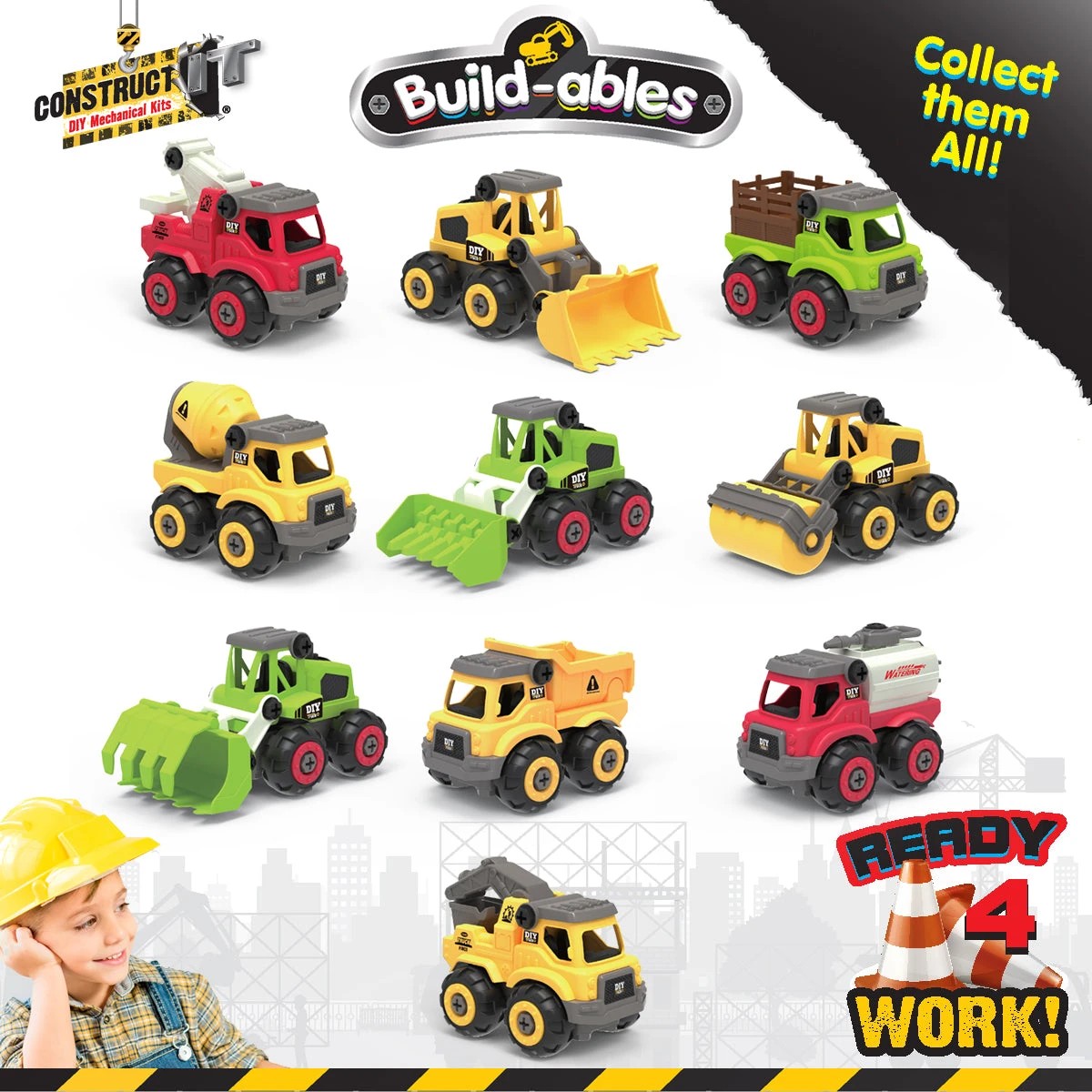 4 Construct-It Build-ables - Building Site Vehicles 2 in 1, 4 of 8