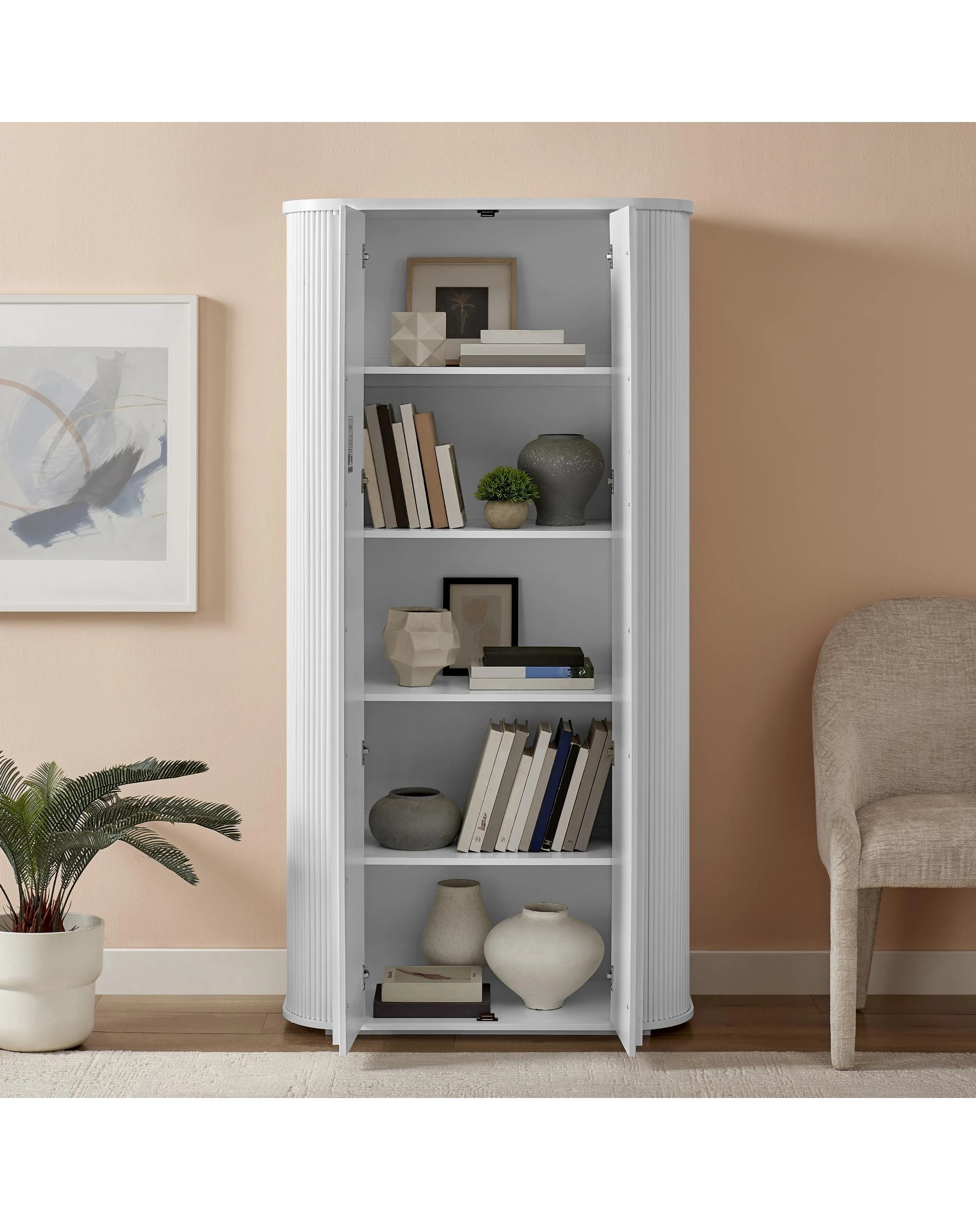 3 Kodu Tall Cabinet Storage 2 Doors - White, 3 of 10