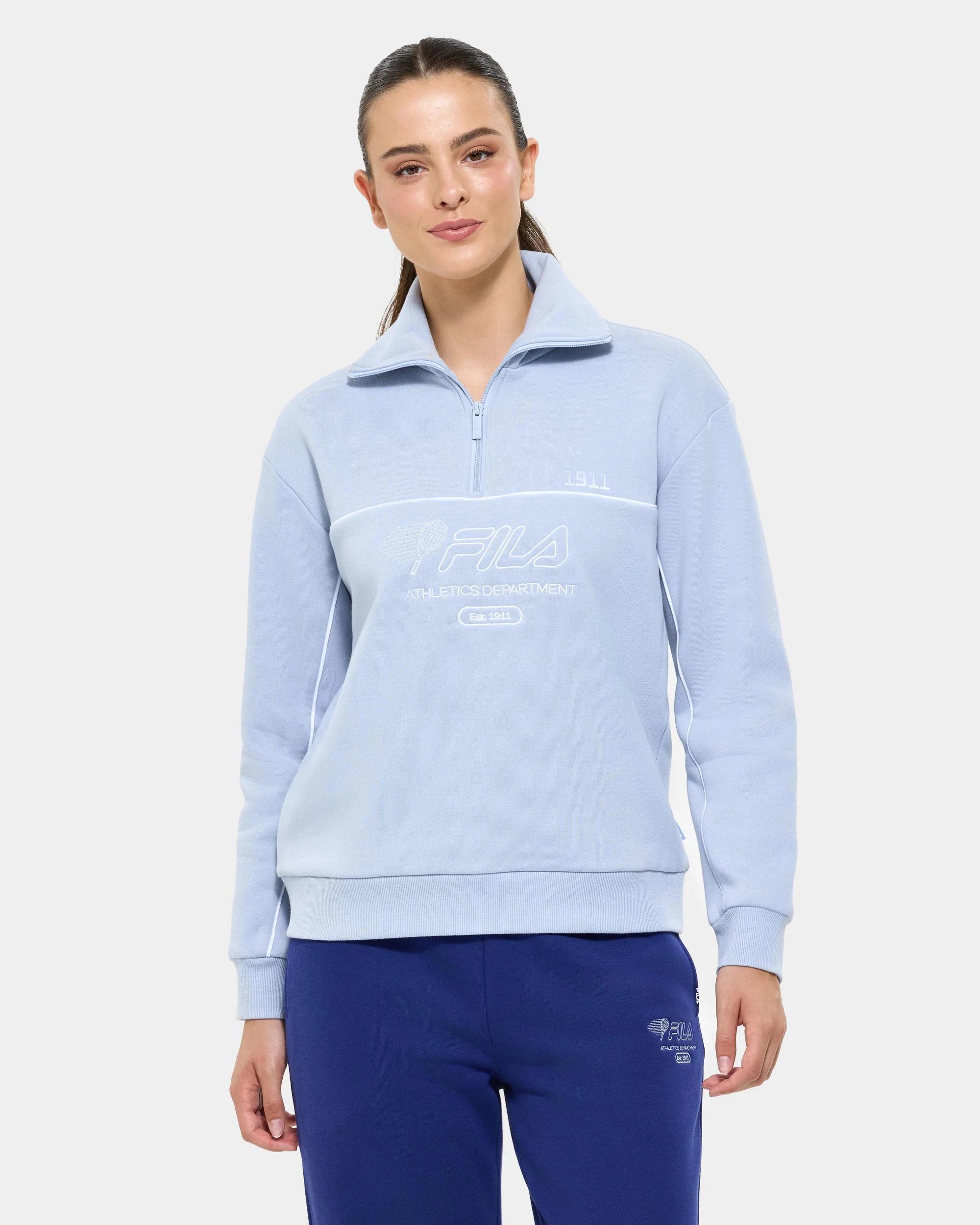1 Fila Laila Quarter Zip Fleece Core Jumper ZEN BLUE, 1 of 6