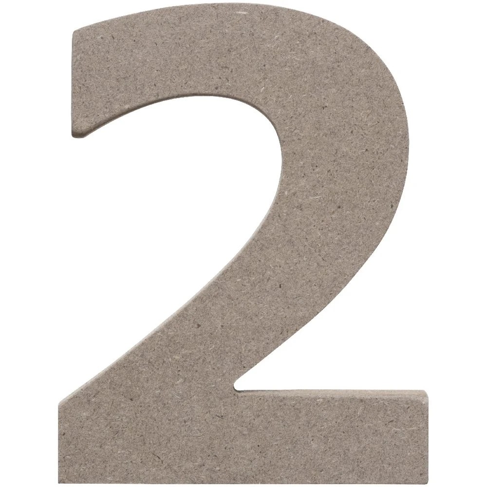 2 Born Wooden Number 2 10cm, 2 of 3