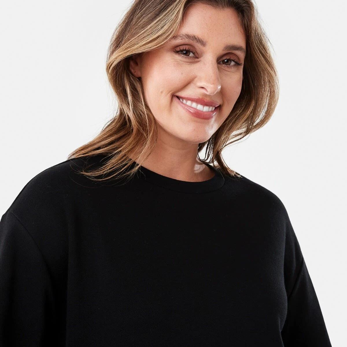 4 Long Sleeve Pique Top Black, 4 of 6