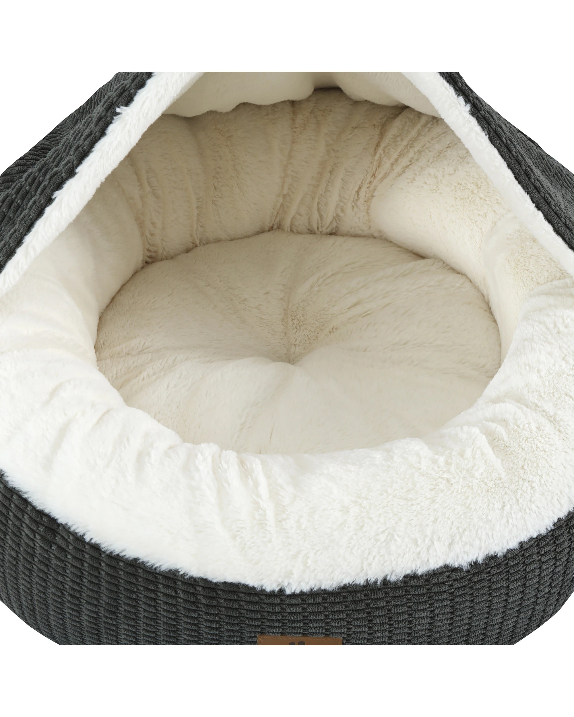 7 Charlie's Snookie Hooded Calming Dog Bed Medium - Charcoal, 7 of 8