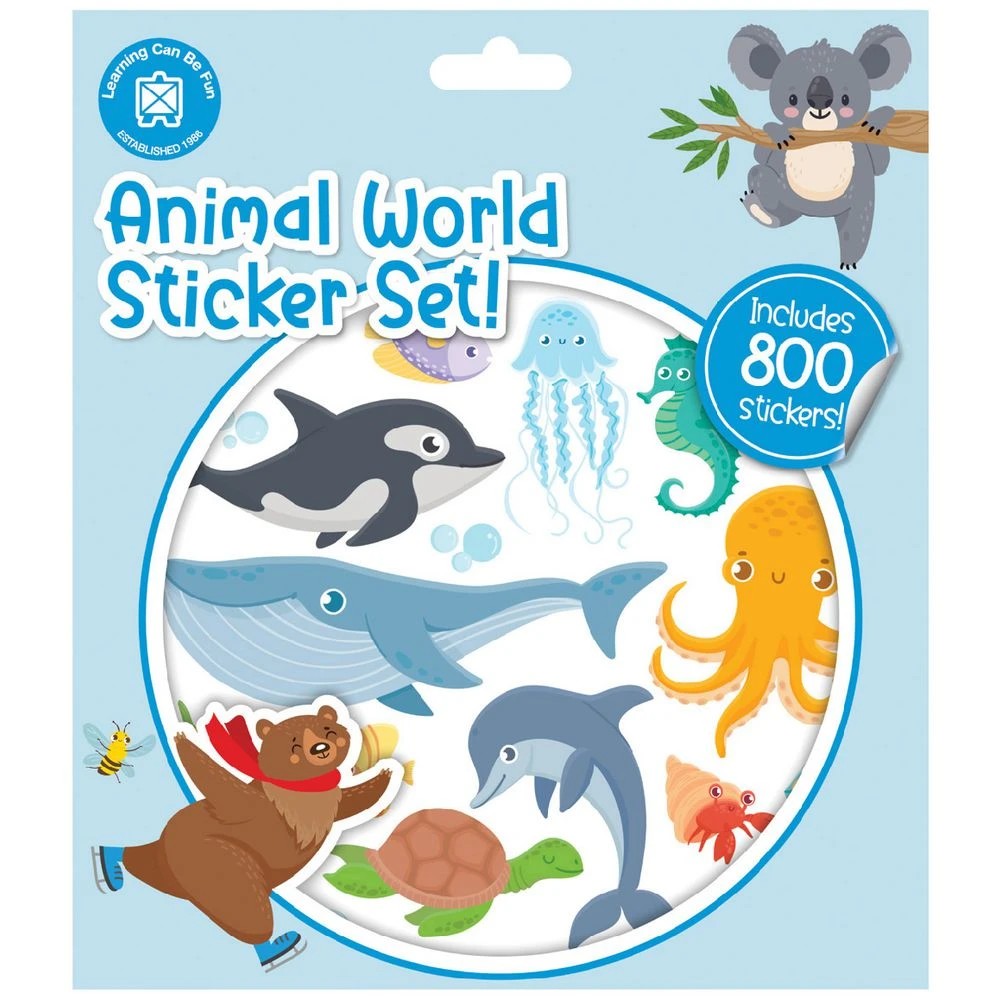 1 Learning Can Be Fun Sticker Set Animal World 800 Pack, 1 of 3