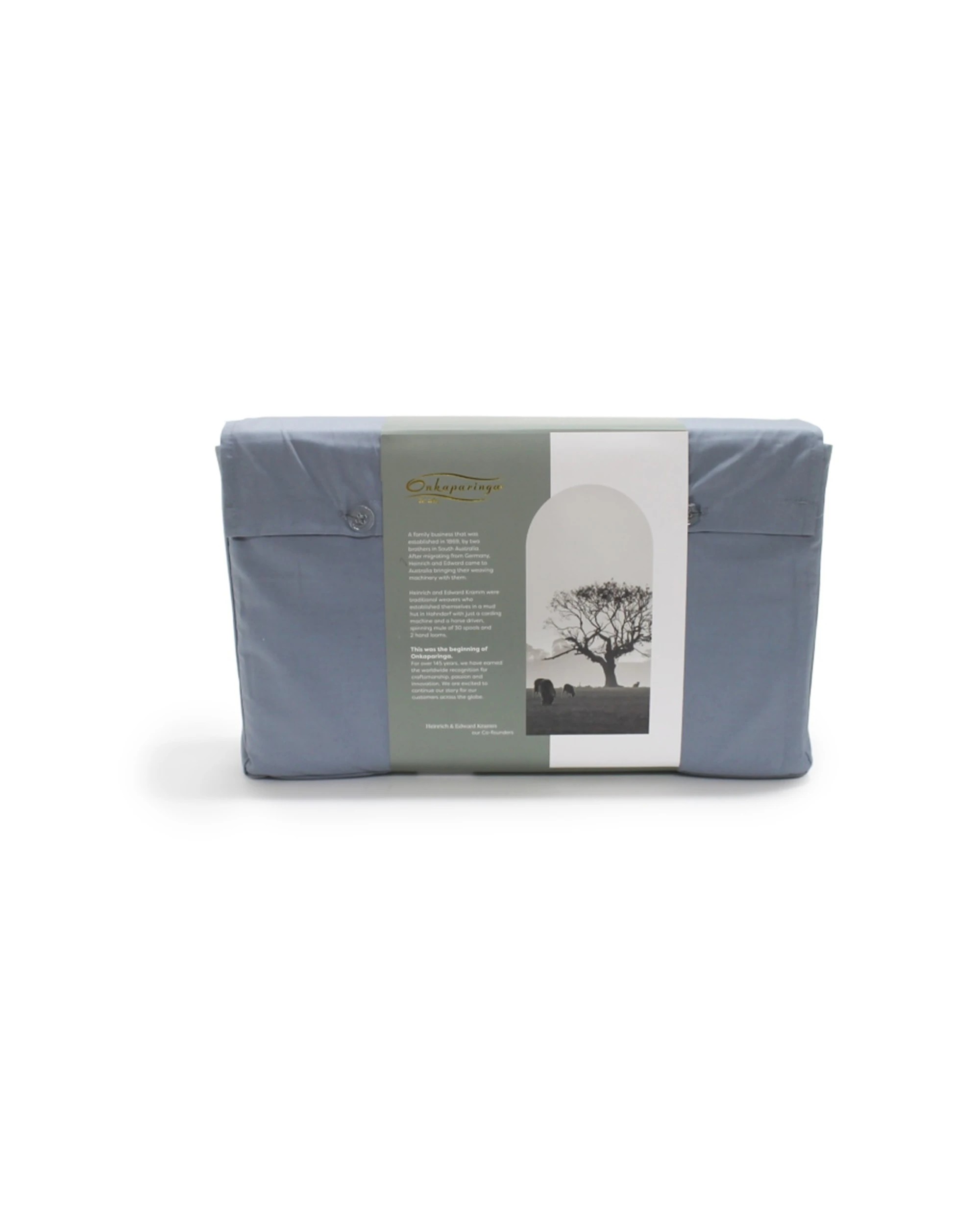 4 ONKAPARINGA 300TC Hepburn Cotton Percale Sheet Bedding Set - Single Bed - Blue, 4 of 5
