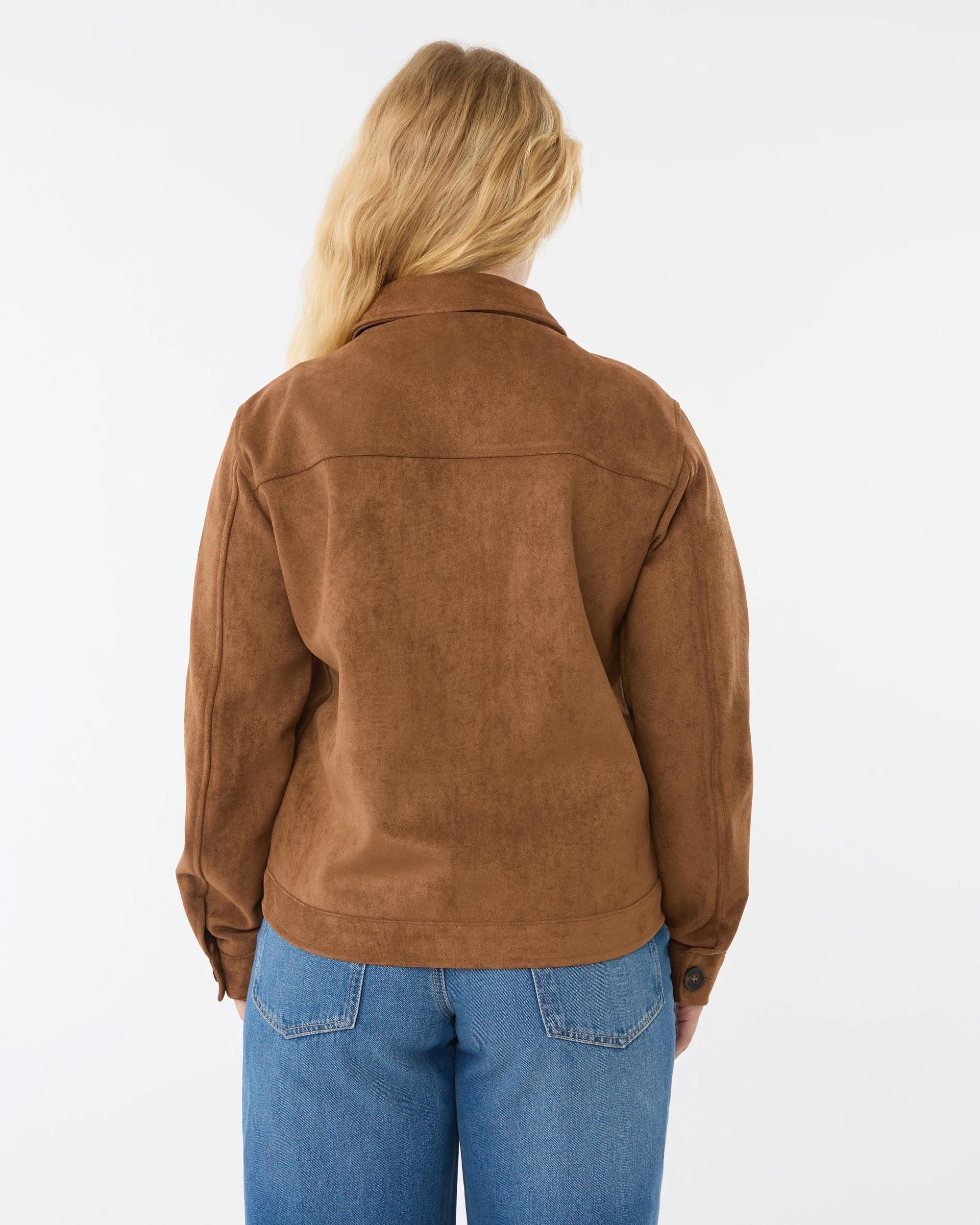 9 Fitted Suedette Jacket Tan, 9 of 10