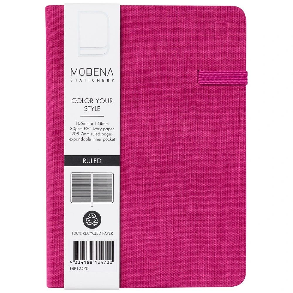 1 Modena A6 Linen Ruled Notebook Orchid, 1 of 5