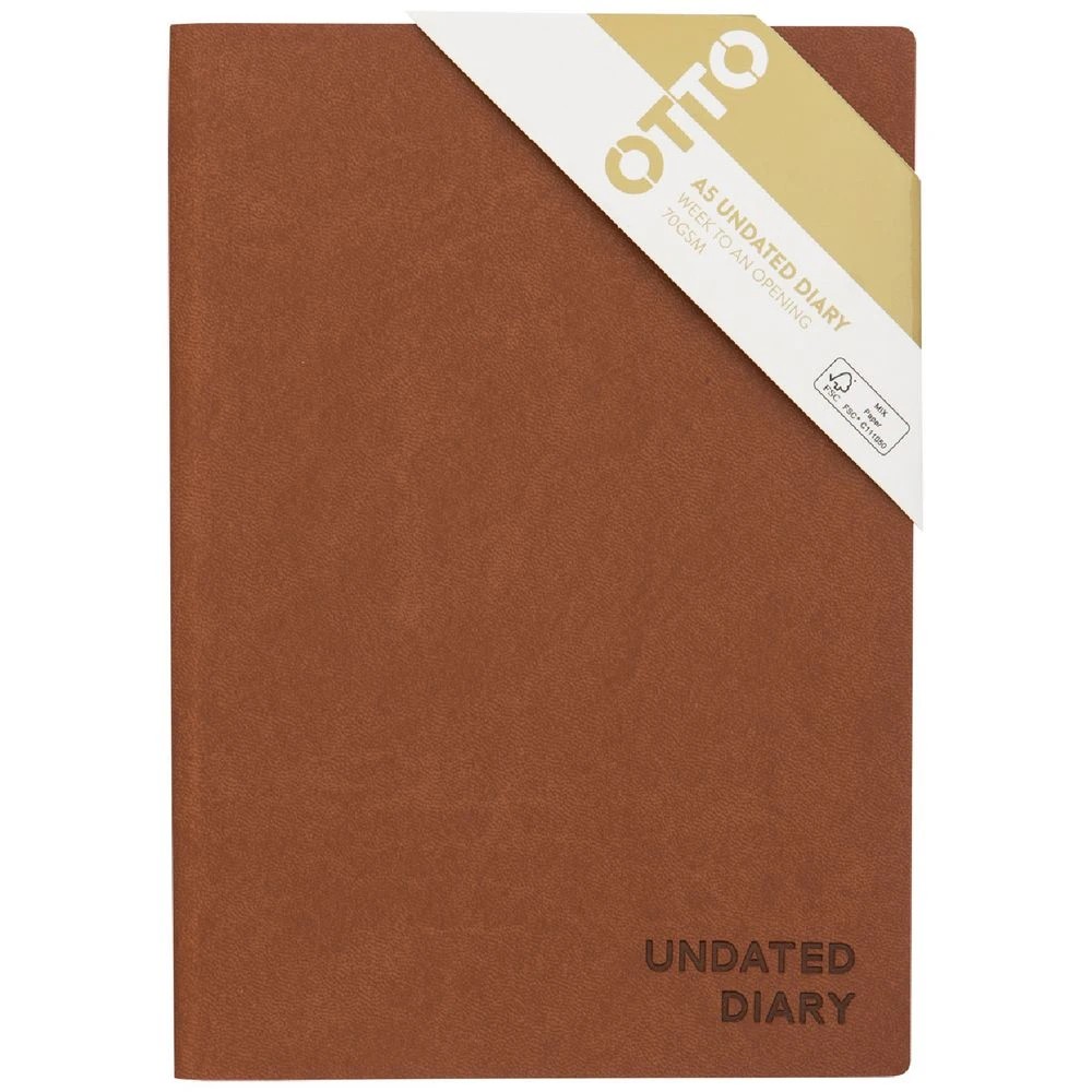1 Otto A5 Undated Week to View Urban Diary Tan, 1 of 4