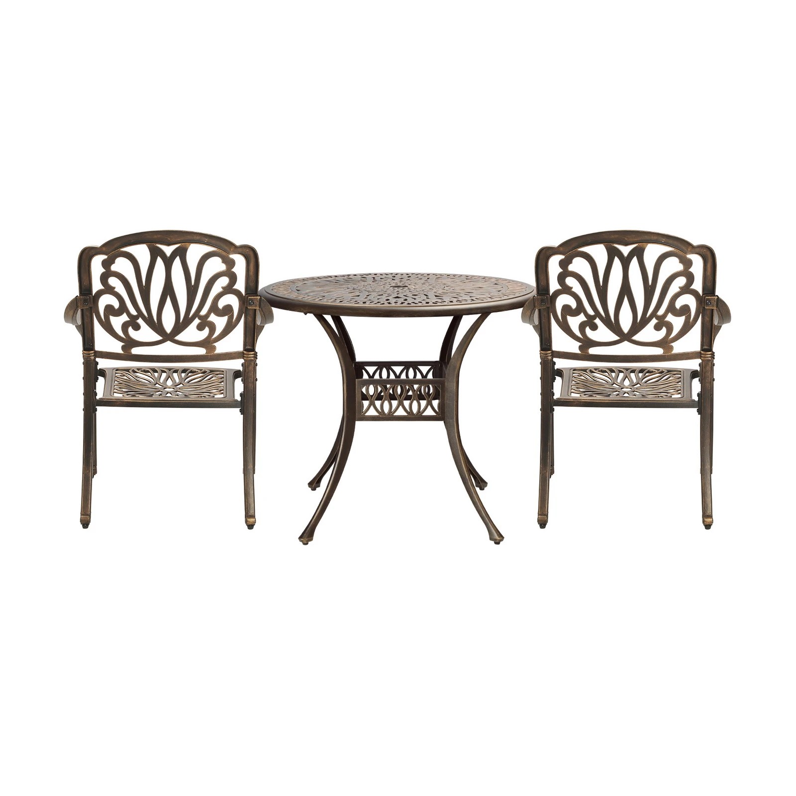 4 Livsip Outdoor Dining Chairs 3 Piece Bistro Set Cast Aluminium Patio Furniture
 - Bronze, 4 of 10