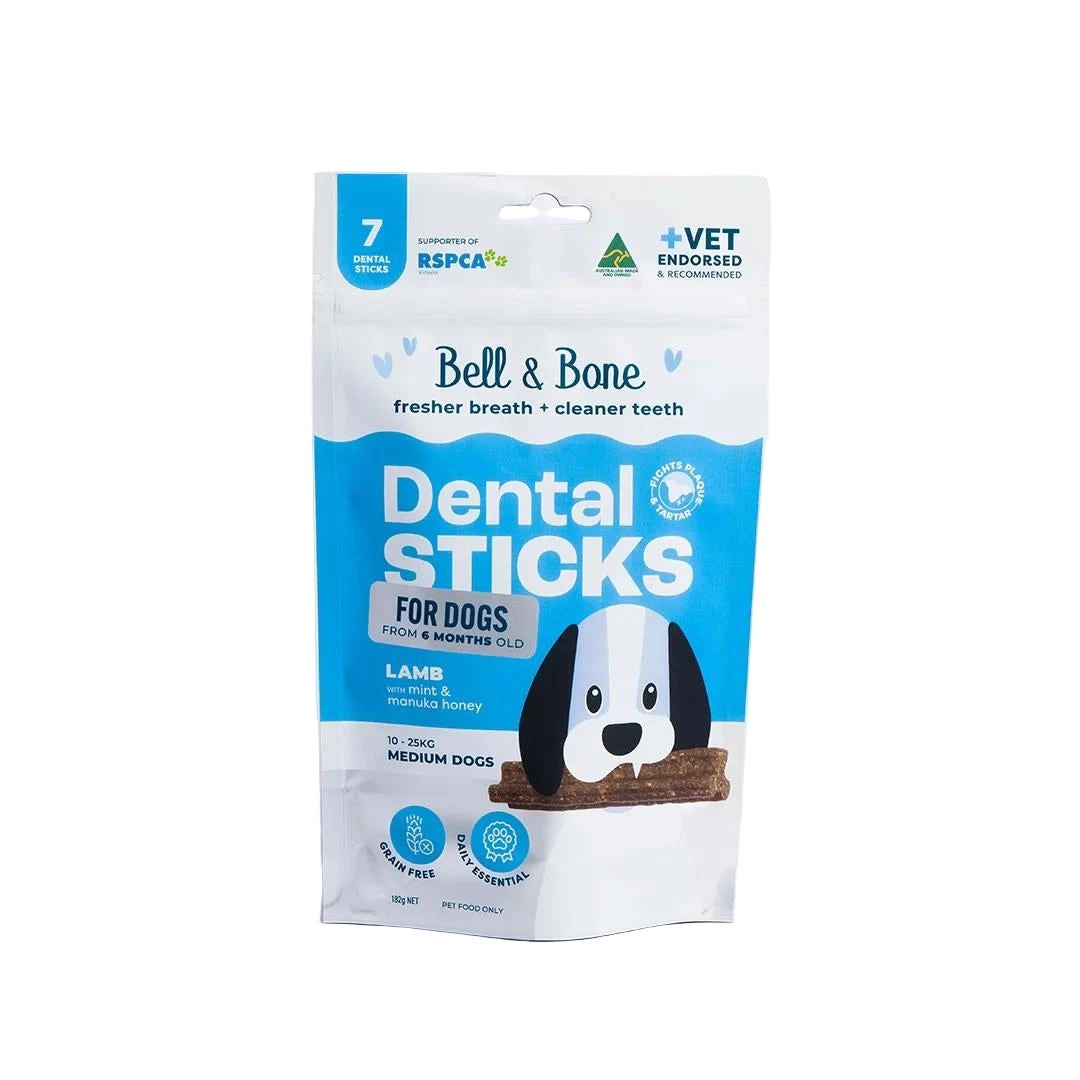 1 Bell & Bone Medium Dental Stick Lamb Mint Manuka Dog Treat 7 Pack, 1 of 1