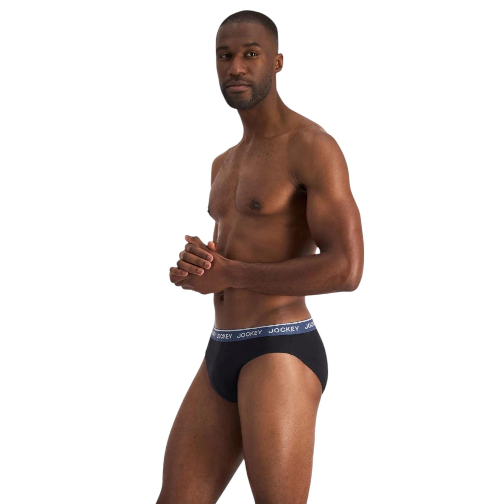 2 Jockey 8 Pack Elastic Cotton Brief Underwear BLACK, 2 of 9