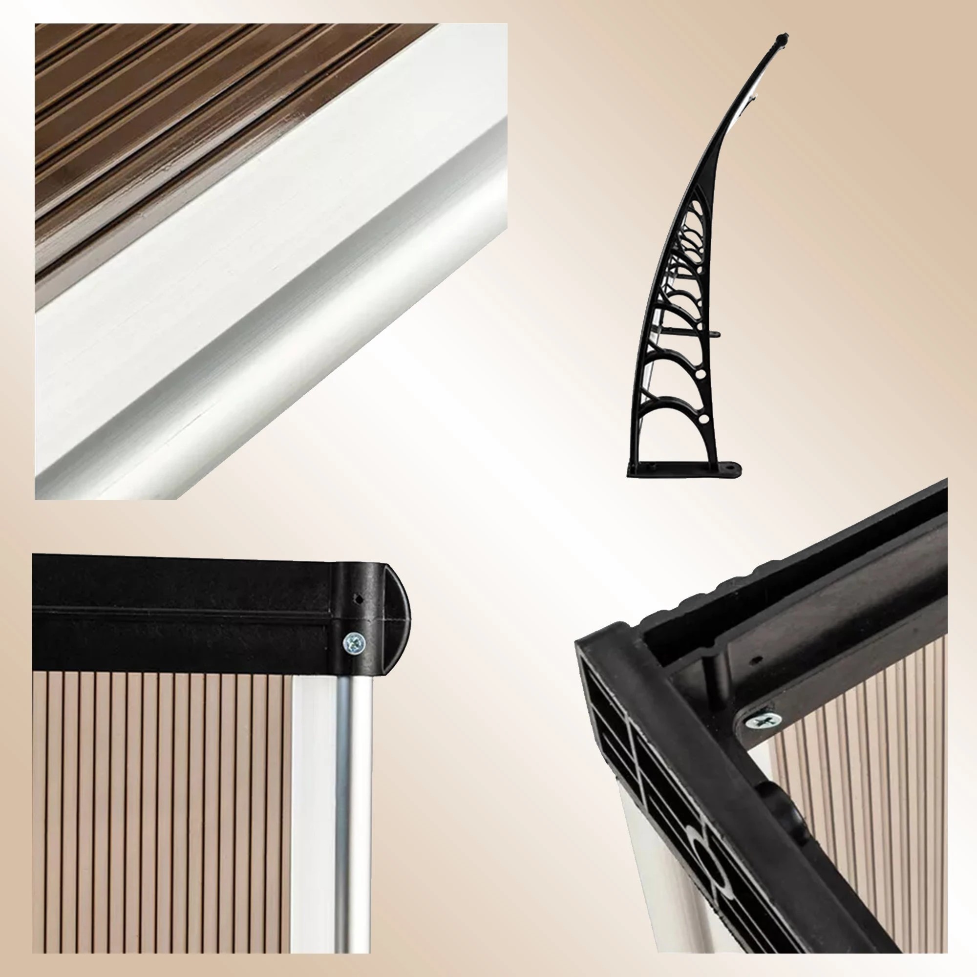 8 Elora Window Door Awning 1x1.2m Outdoor Awning Canopy Shelter Rain Cover Patio, 8 of 8