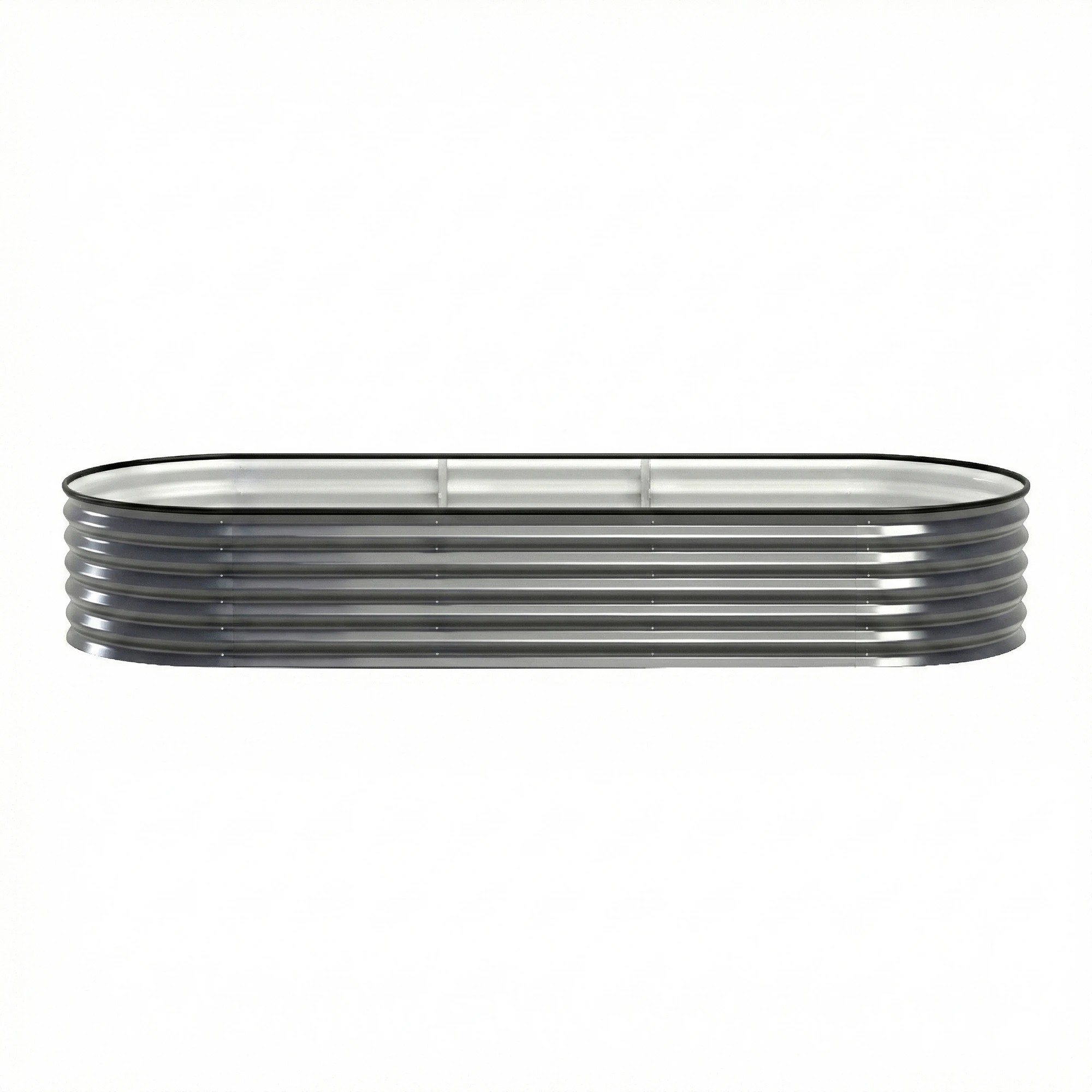 3 Green Fingers 4 Pcs Raised Garden Bed Kit Oval Galvanized Steel Planter Boxes Vegetables - Grey, 3 of 4