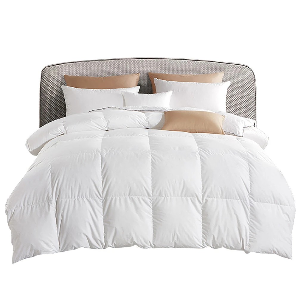 1 Giselle Bedding 700GSM Goose Down Feather Quilt Single - Single Bed - White, 1 of 8