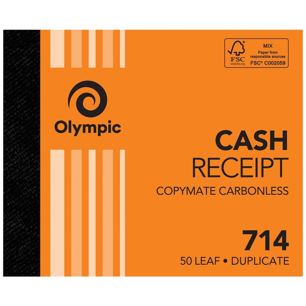 1 Olympic No.714 Carbonless Duplicate Cash Receipt Book, 1 of 2