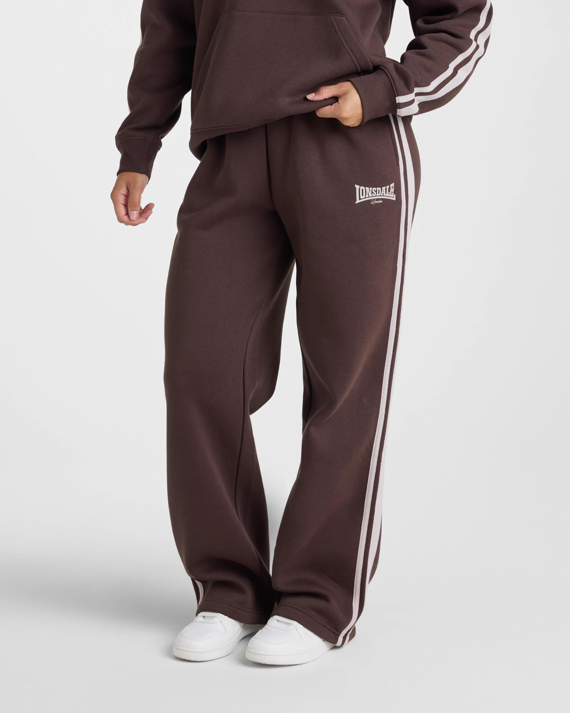 4 Lonsdale London Straight Leg Trackpants CHOCOLATE, 4 of 5