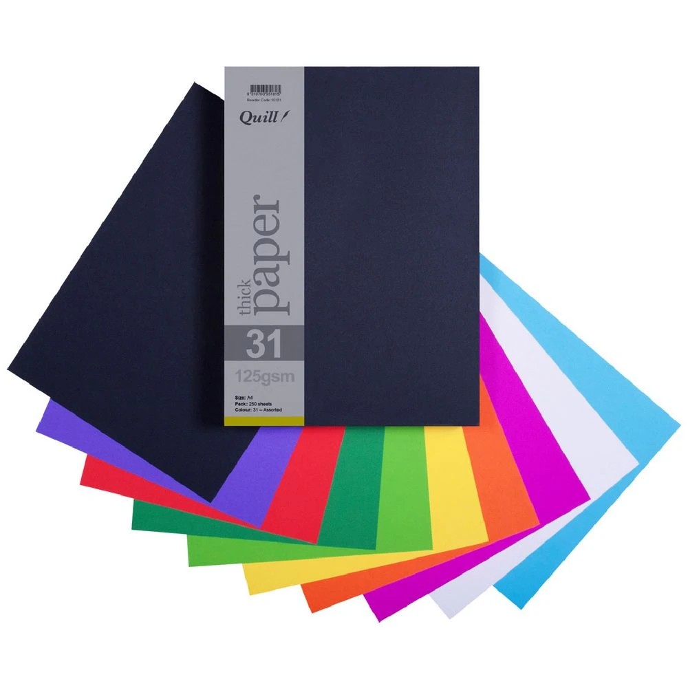 1 Quill A4 Paper 125gsm Assorted 250 Pack, 1 of 1