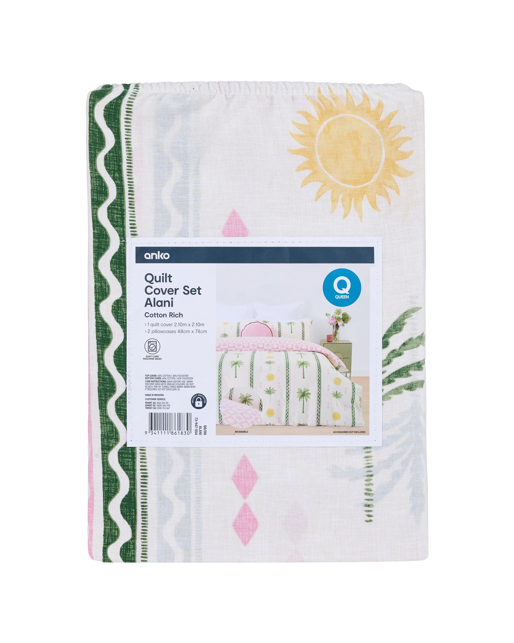 8 Alani Cotton Rich Reversible Quilt Cover Set - Queen Bed, 8 of 8