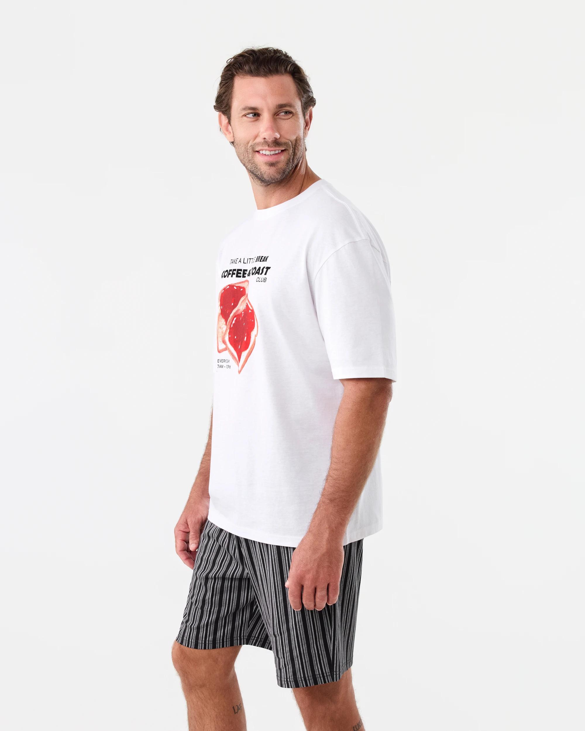 2 Short Sleeve Print Shorts Pyjama Set Coff Toast, 2 of 9