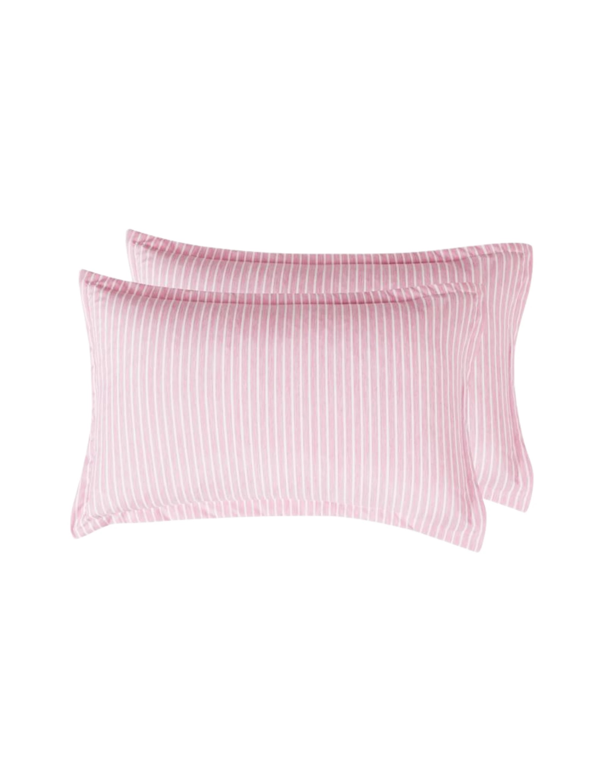4 CleverPolly Yarn-Dyed Microfibre Quilt Cover Set - Pink Stripe - Queen Bed, 4 of 4