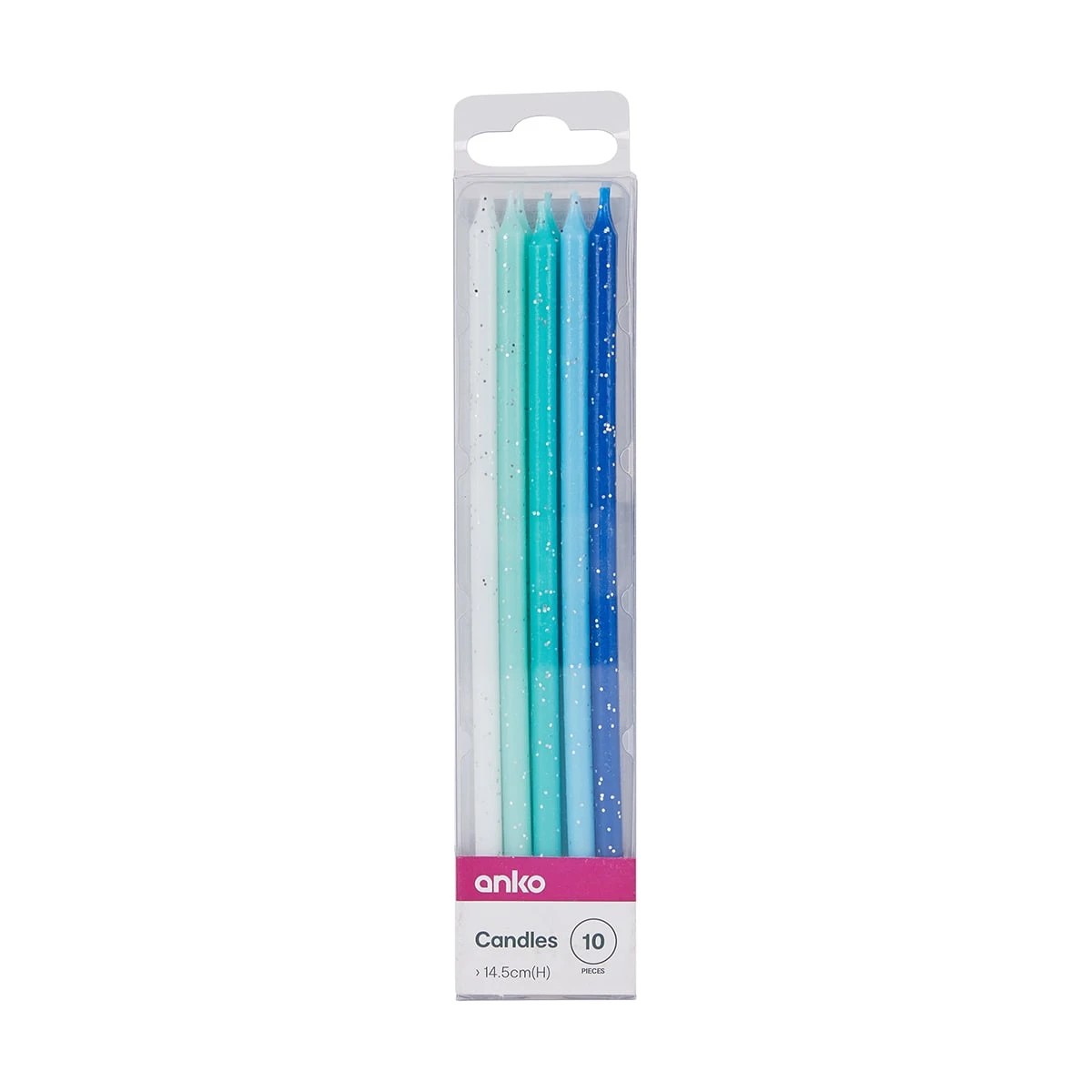 7 10 Pack Glitter Candles - Blue, 7 of 7