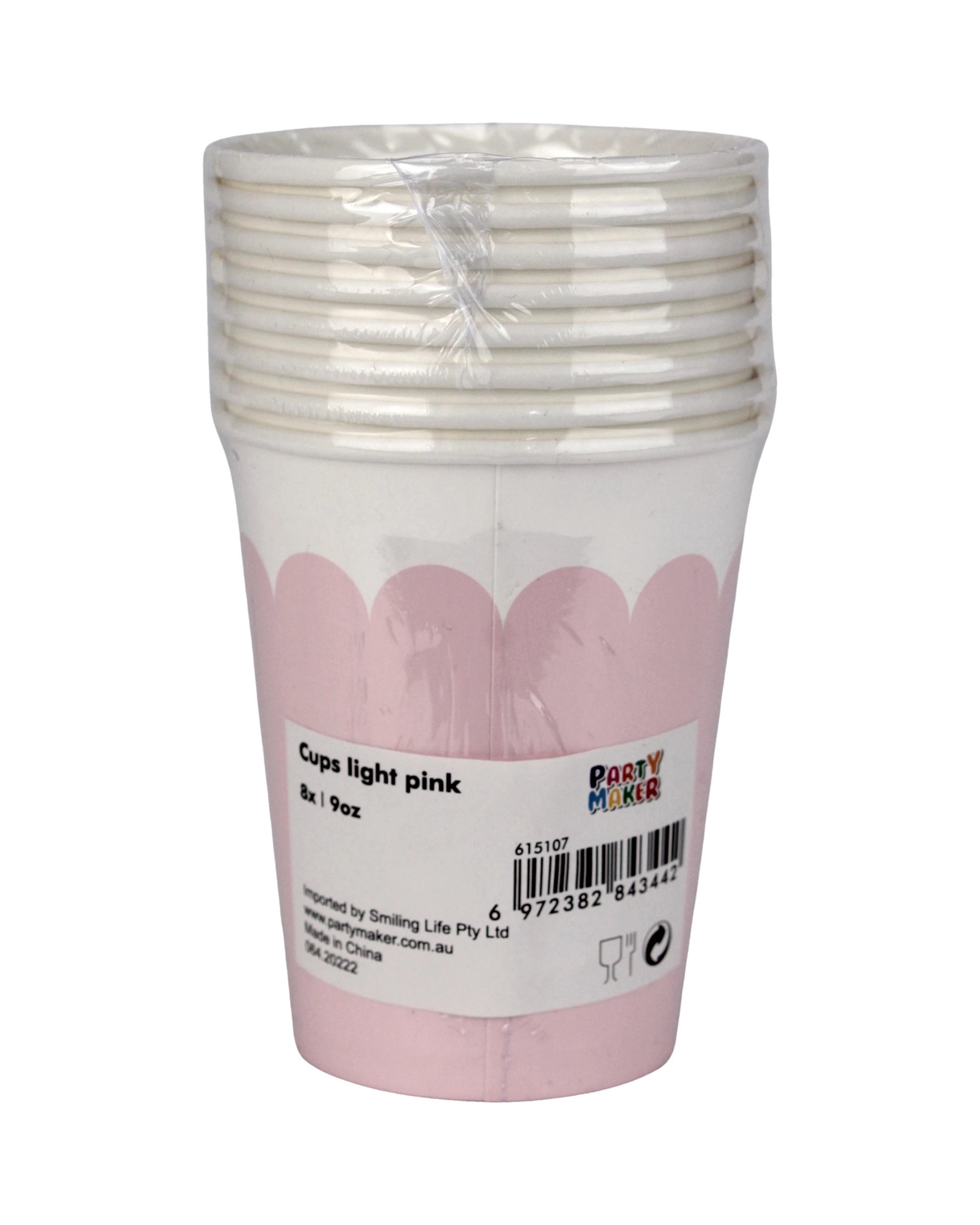 2 Party Maker Pastel Scalloped Paper Cups Pack of 8 - Pink, 2 of 2