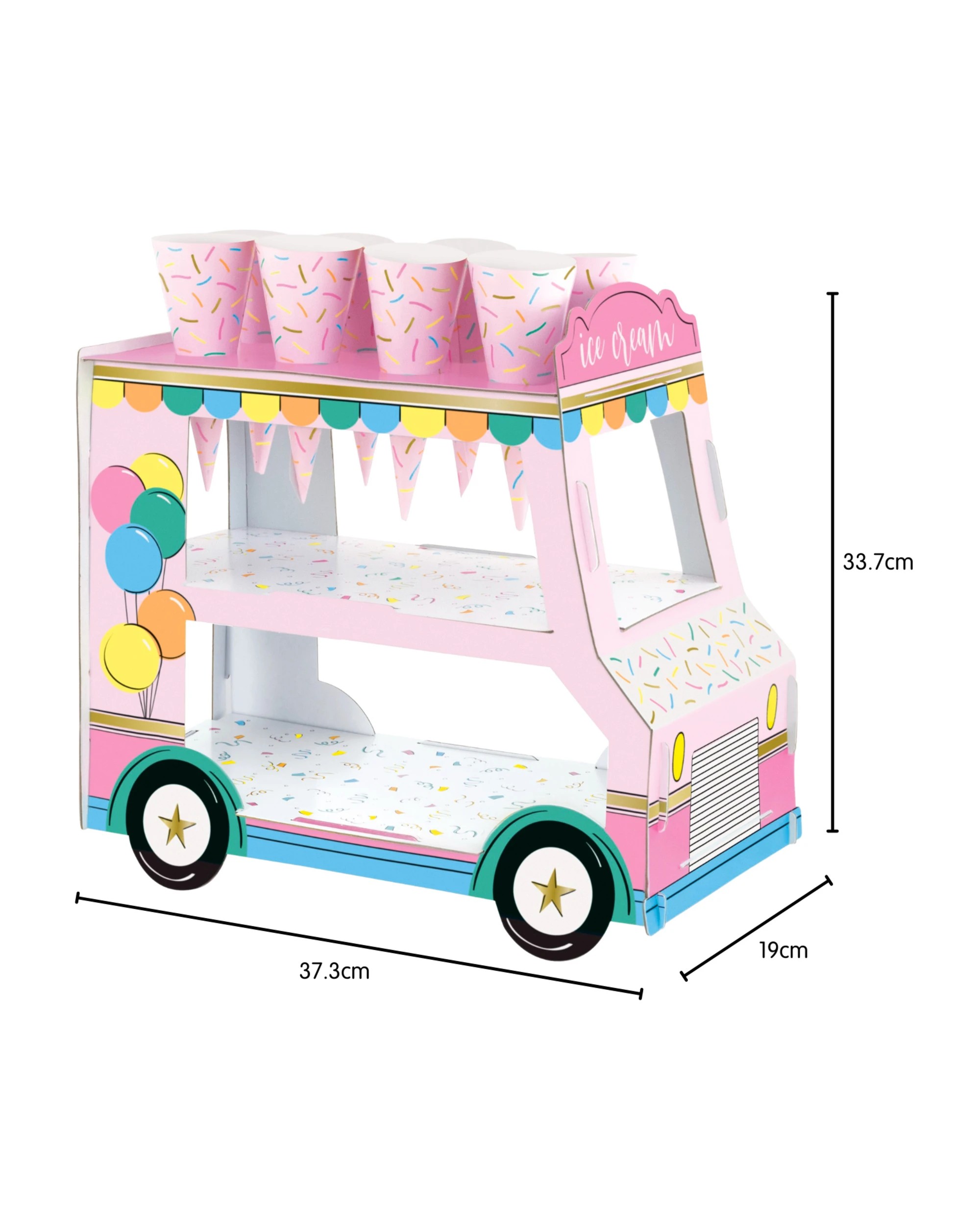 2 Unique Rainbow Birthday Sweets Ice Cream Van Treat Stand, 2 of 3