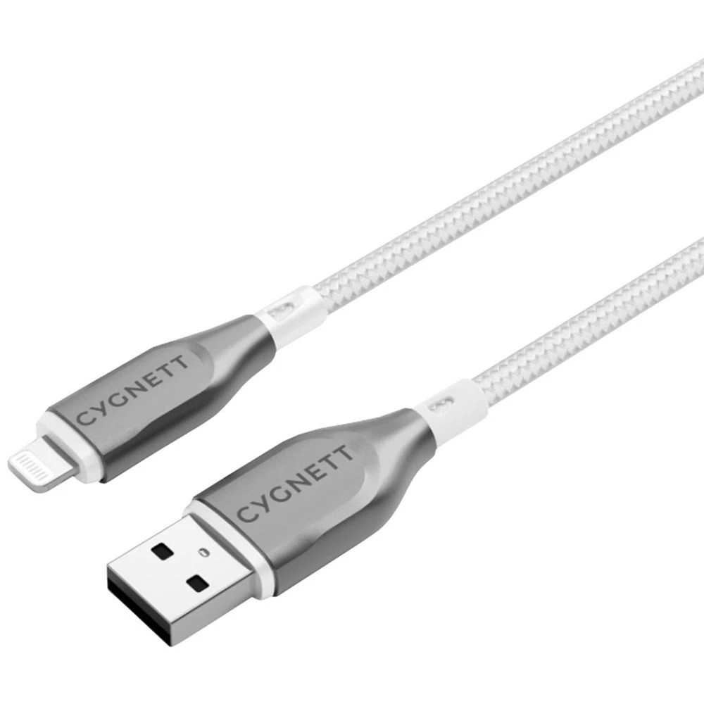 1 Cygnett Armoured Lightning to USB-A Cable 1m White, 1 of 3