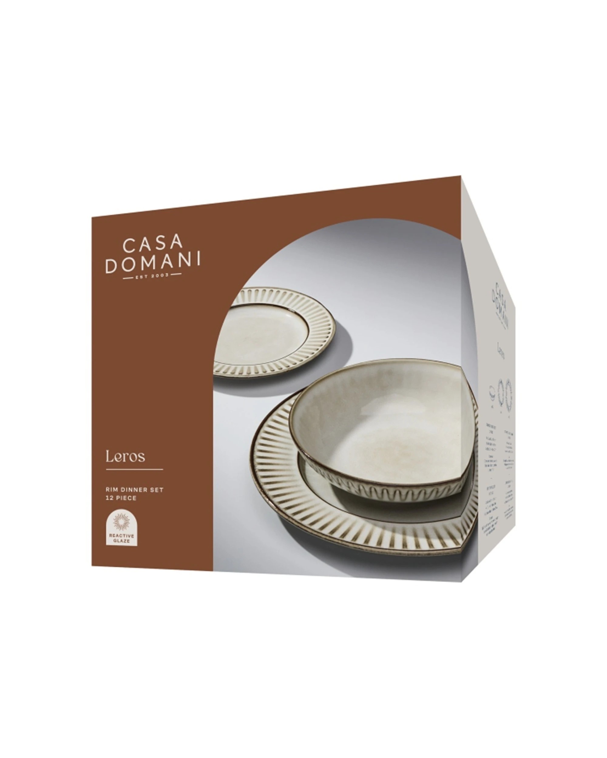 5 Casa Domani 12pc Durable Porcelain Leros Rim Dinner Set - Multi, 5 of 5