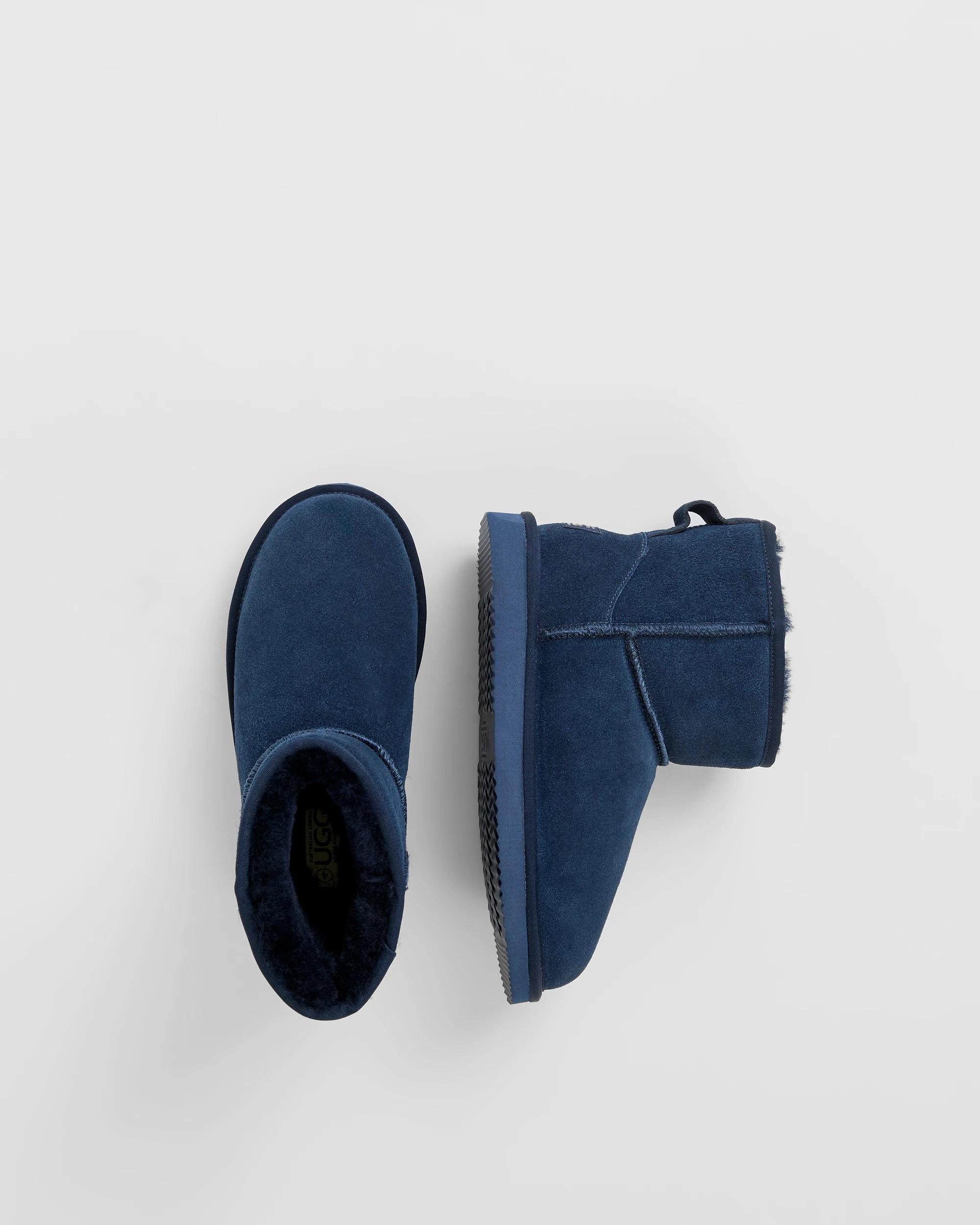 4 Australian Design Ugg Boots and Slippers Australian Design Suede Leather Kids Slipper Boot NAVY, 4 of 4