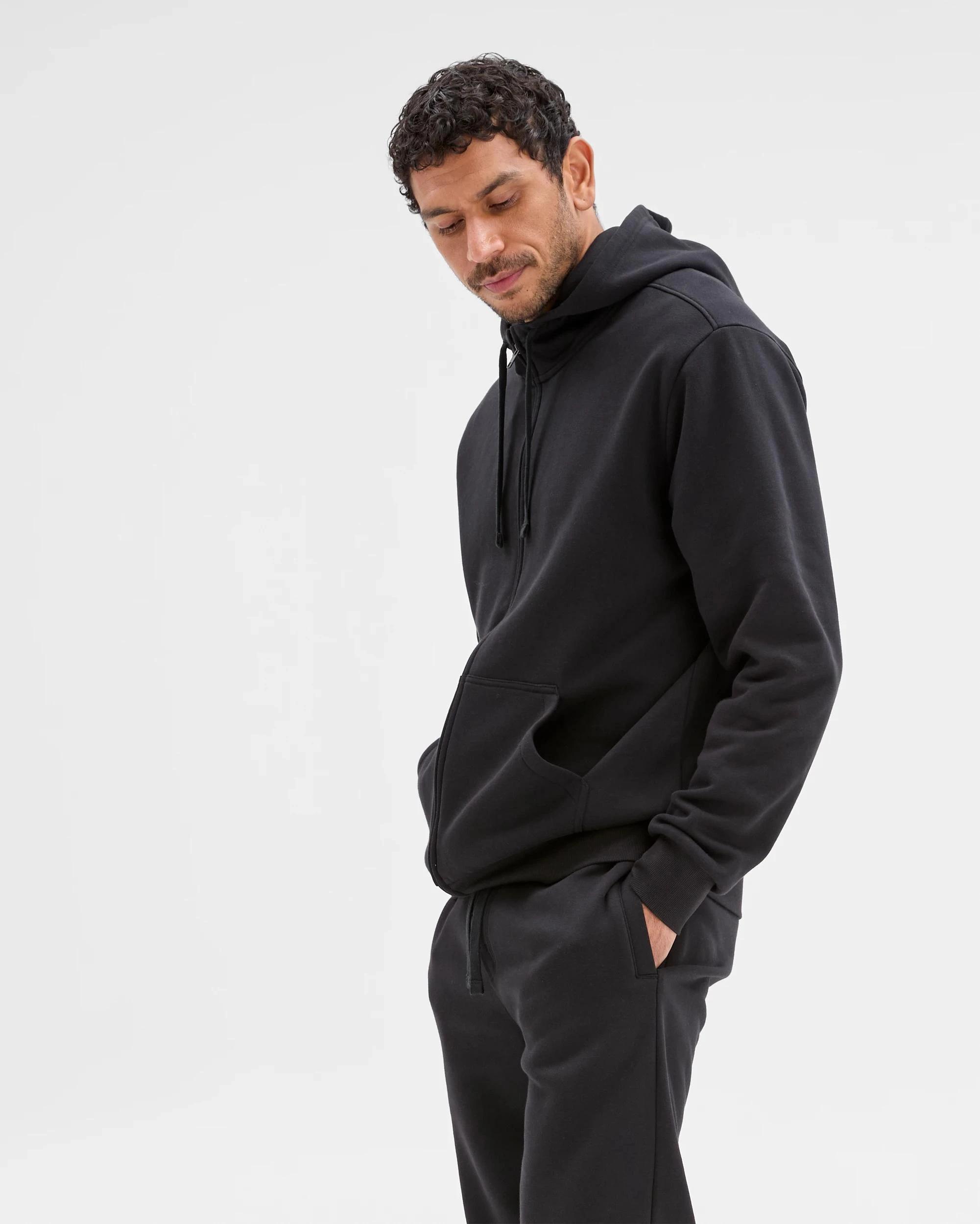 2 Target Man Australian Cotton Blend Zip Thru Hoodie BLACK, 2 of 5