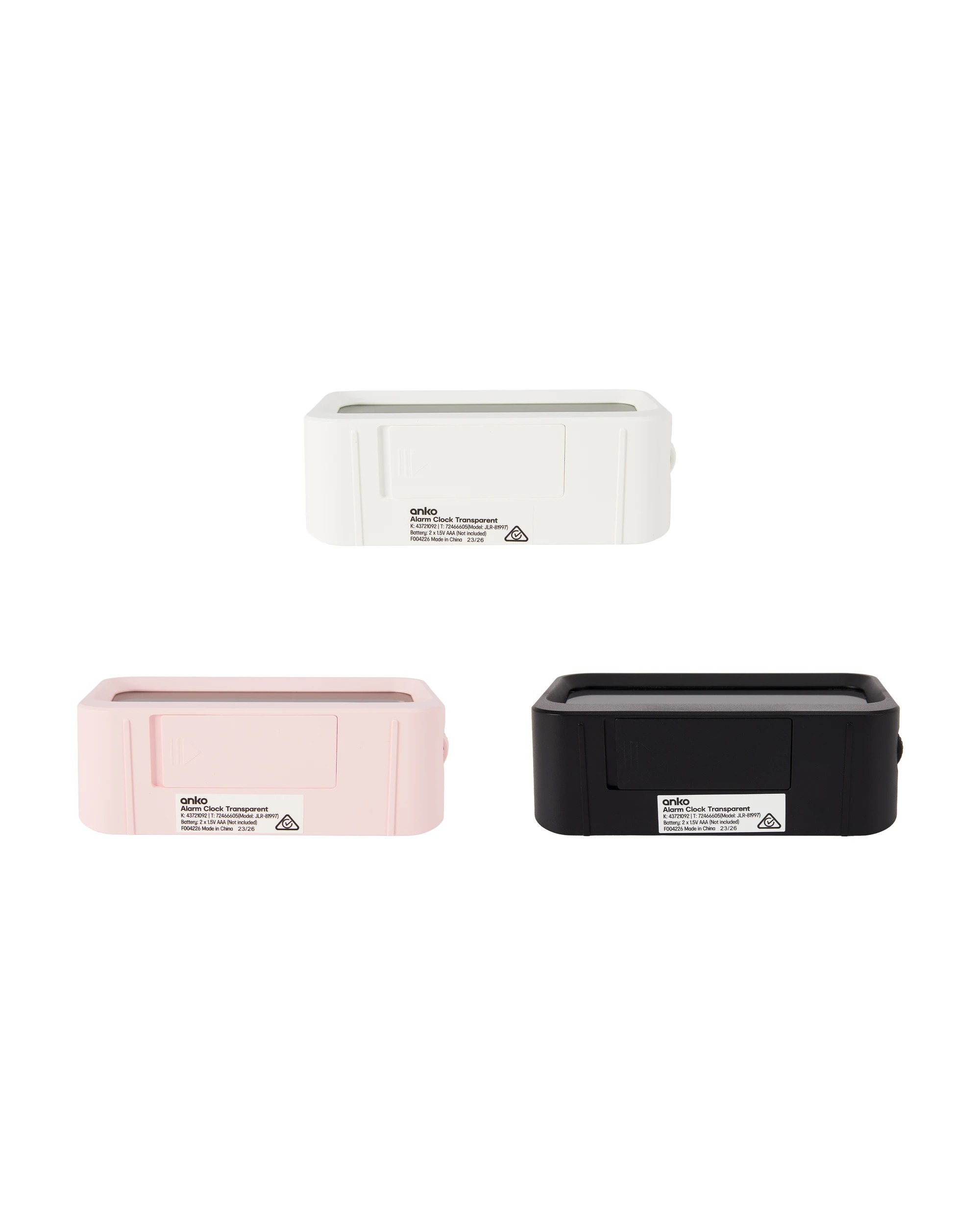 3 Alarm Clock Transparent - Assorted, 3 of 7