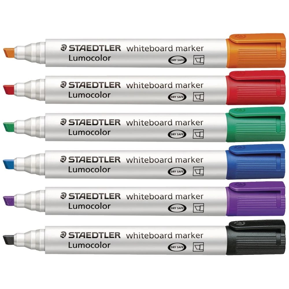 4 Staedtler Lumocolor Whiteboard Markers Chisel Assorted 6 Pack, 4 of 9