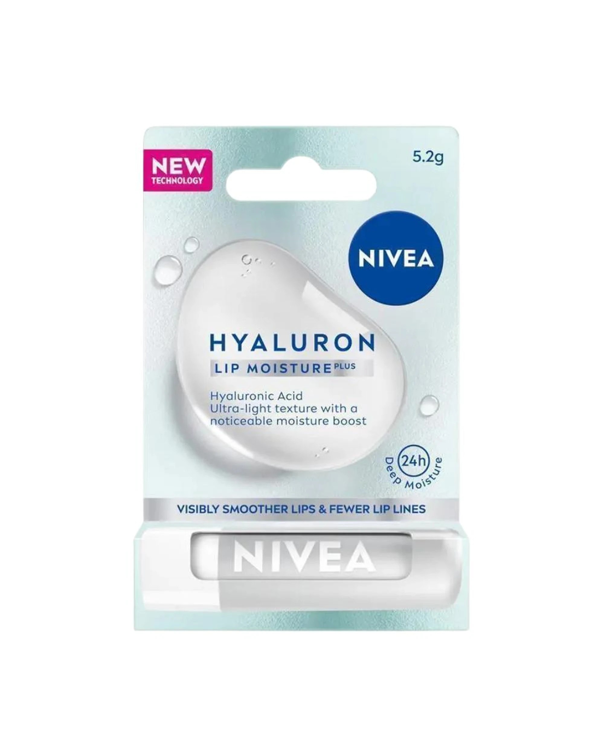 2 6 x Nivea Lip Moisture Plus Hyaluron Lip Balm 5.2g - Original, 2 of 6