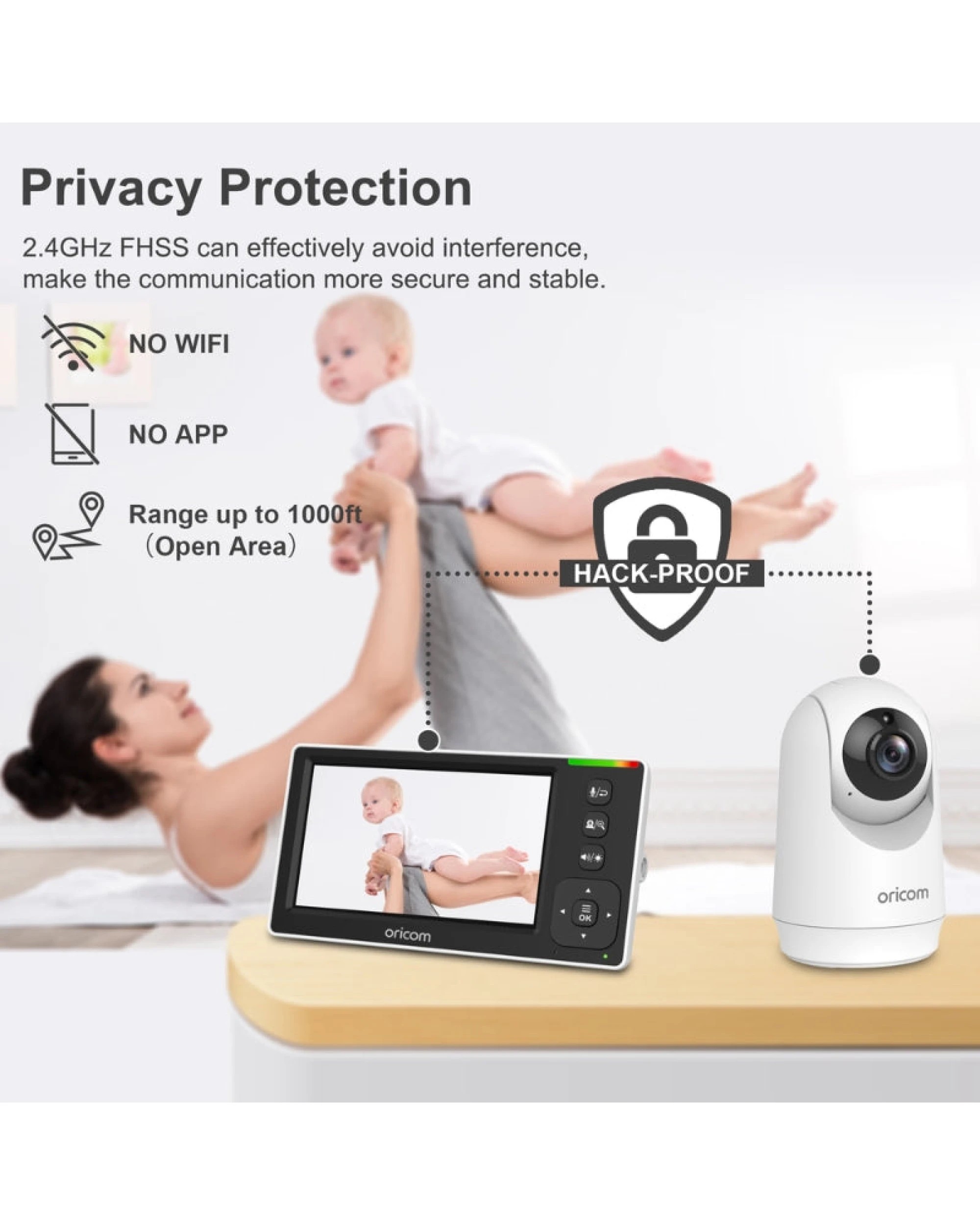 6 Oricom SC430 4.3" Video Baby Monitor Twin Pack - White, 6 of 6