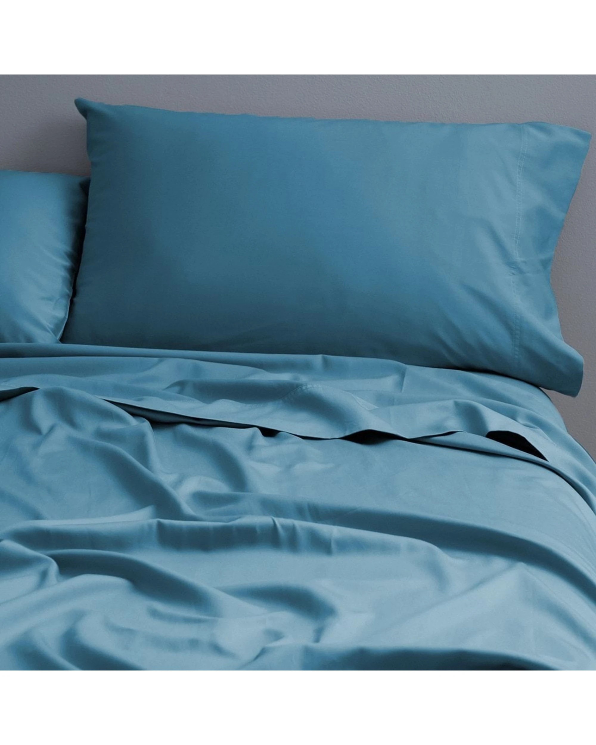 1 Canningvale Carrara Bed Fitted Sheet Set Alessia Bamboo Cotton - King Bed - Blue, 1 of 3