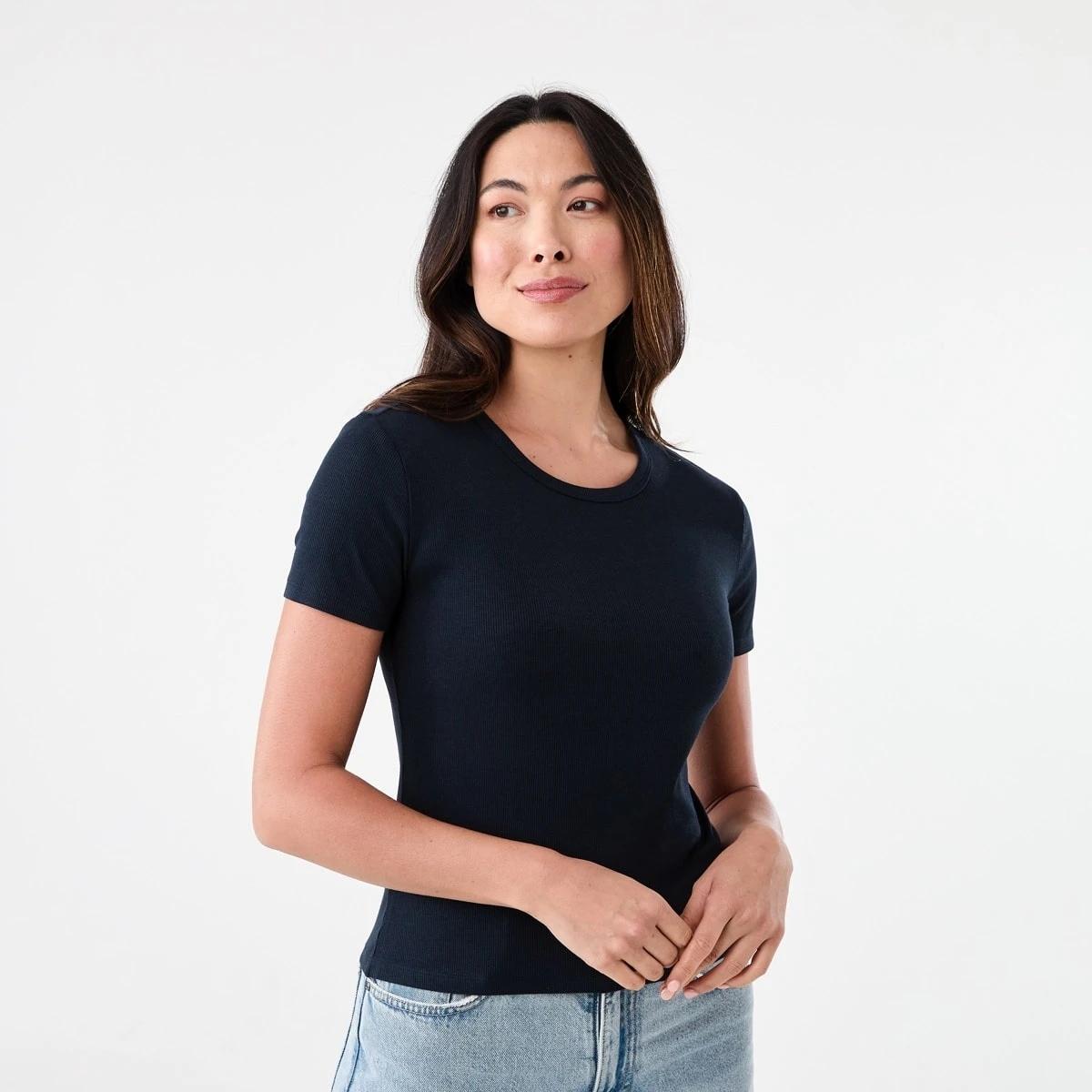 1 Short Sleeve Rib Crew Neck T-shirt SKY CAPTAIN, 1 of 5