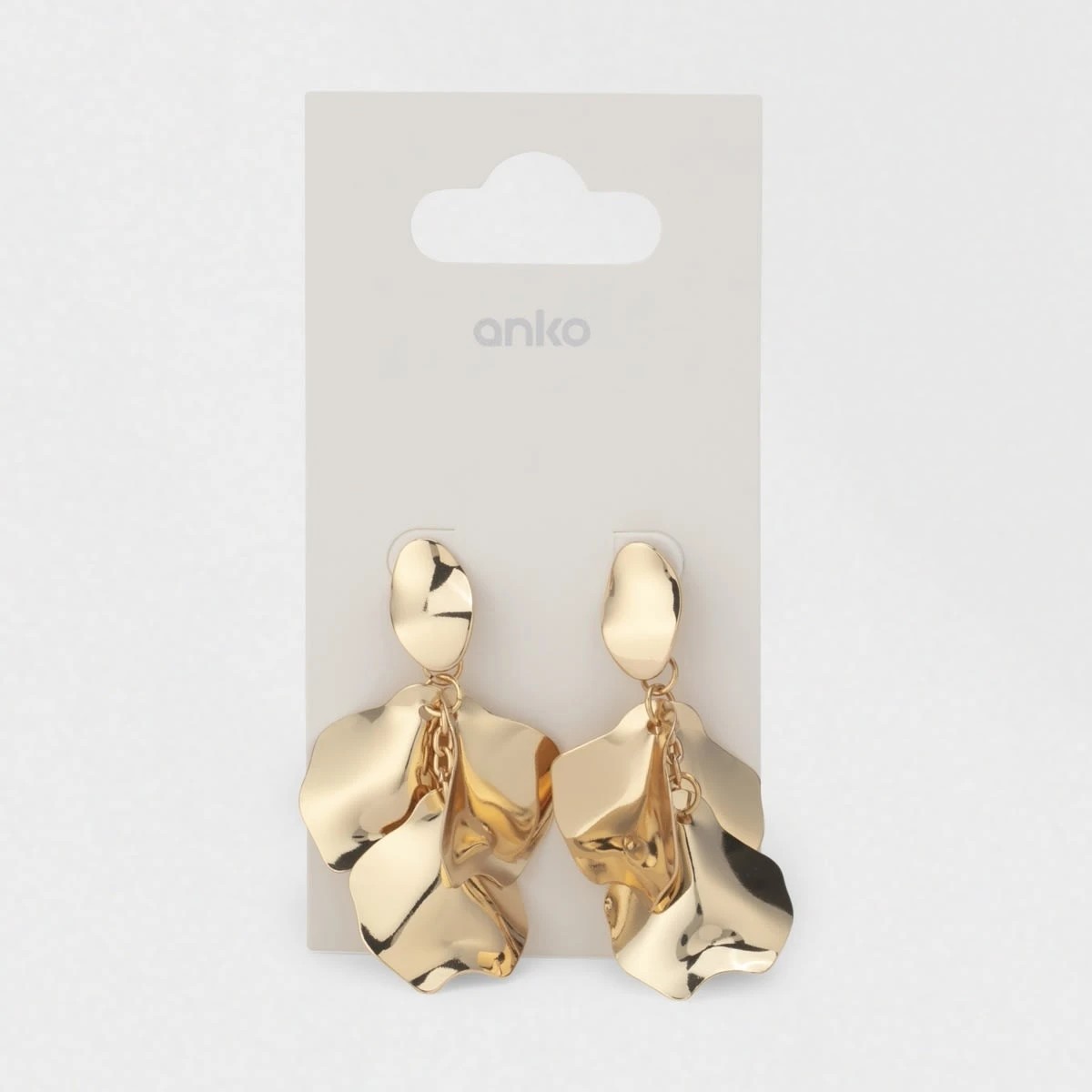 5 Petal Drop Earrings - Gold Tone, 5 of 5