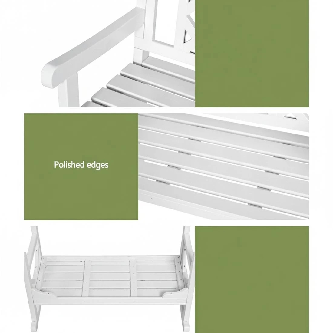 4 Gardeon Outdoor Garden Bench en Chair 2 Seat Patio Furniture Lounge - White, 4 of 6