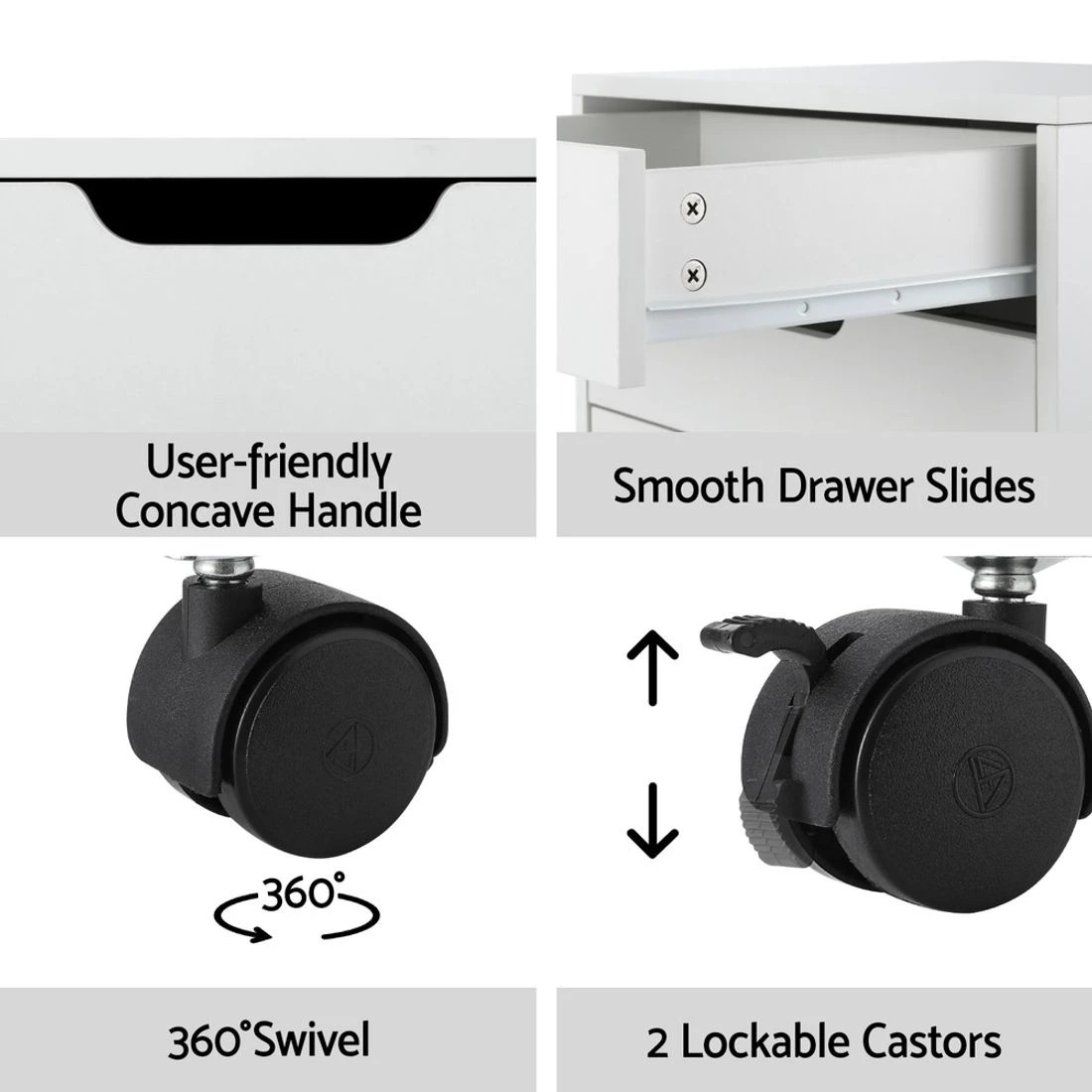 8 Artiss 5-Drawer Filing Cabinet - White, 8 of 8