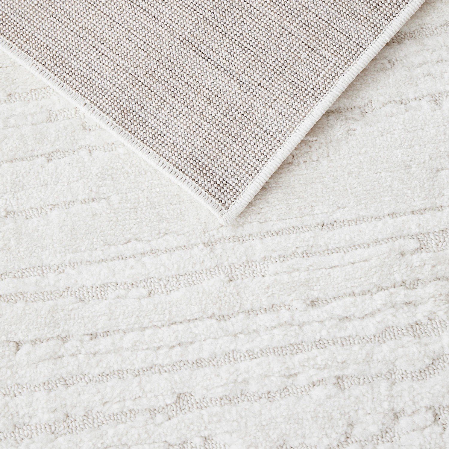 5 Common Ground Rugs Lyrica Ezra 500x80cm Runner - Extra Large Pet Friendly Power Loomed Rug - White, 5 of 7