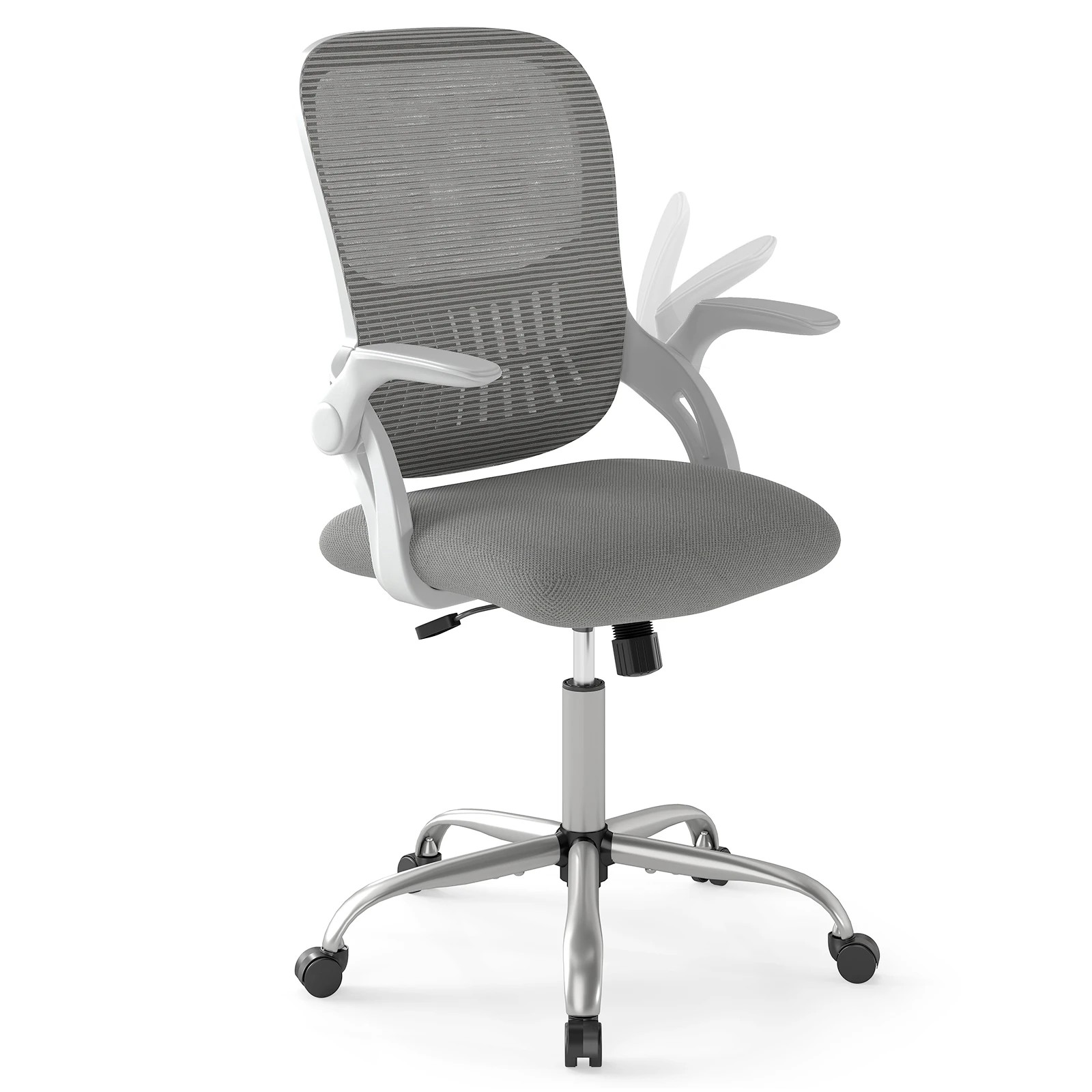 1 Costway Adjustable Home Office Chair Ergonomic Swivel Mesh Desk Armchair Flip Up Armrests, 1 of 1