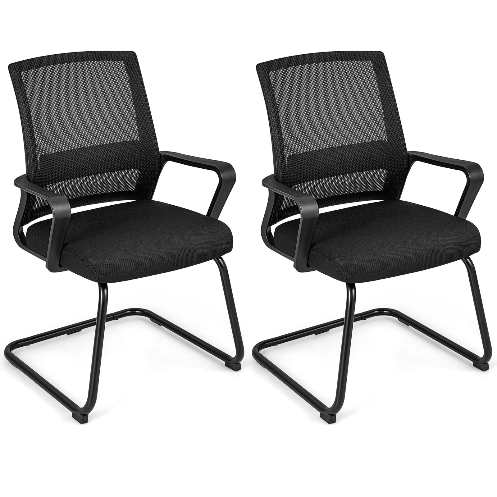 1 Costway 2x Mesh Office Chair Modern Computer Chairs w/Adjustable Lumbar Support, 1 of 2