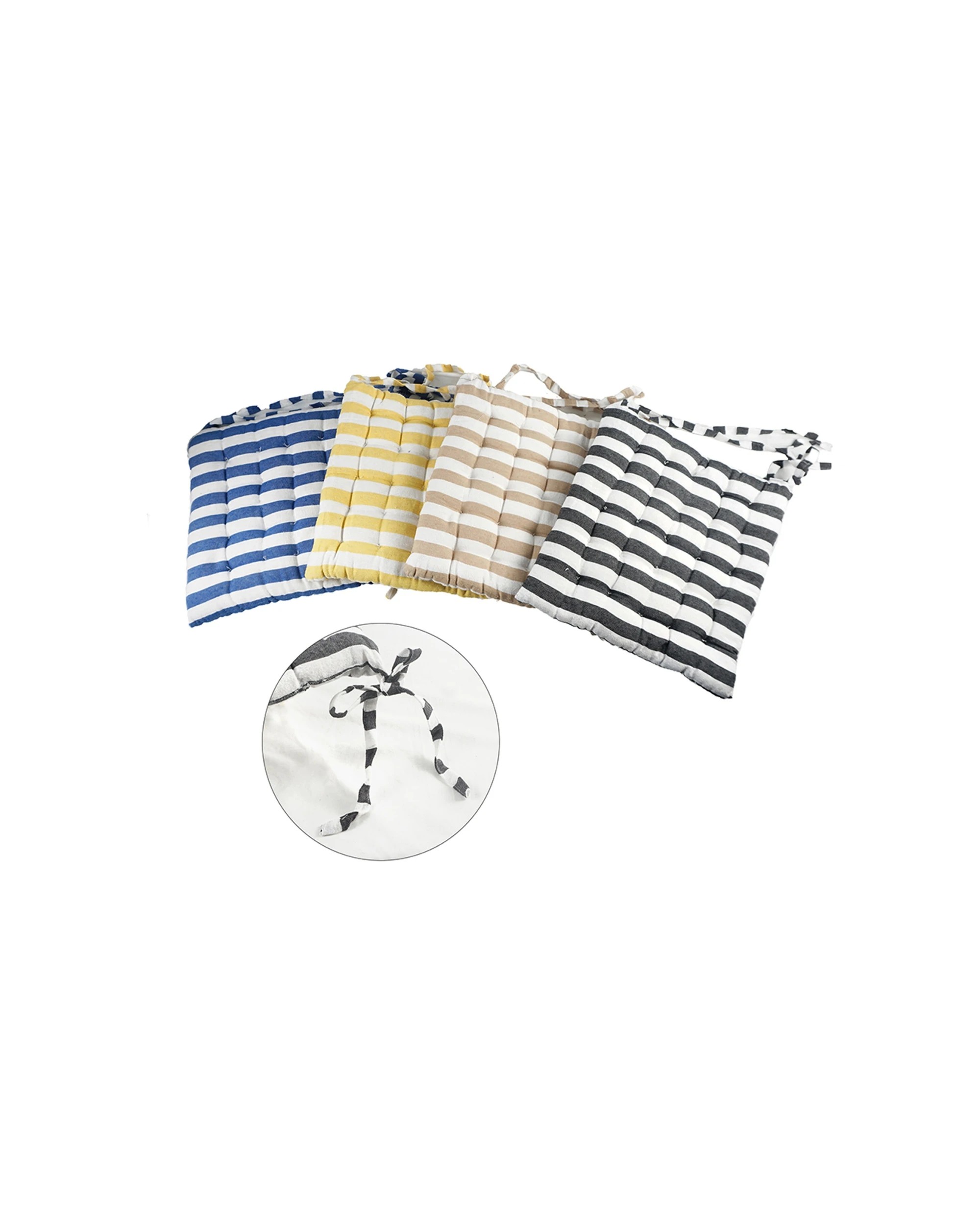 2 Unigift Chair Cushion With Ties Striped Home Decor - Multi, 2 of 2