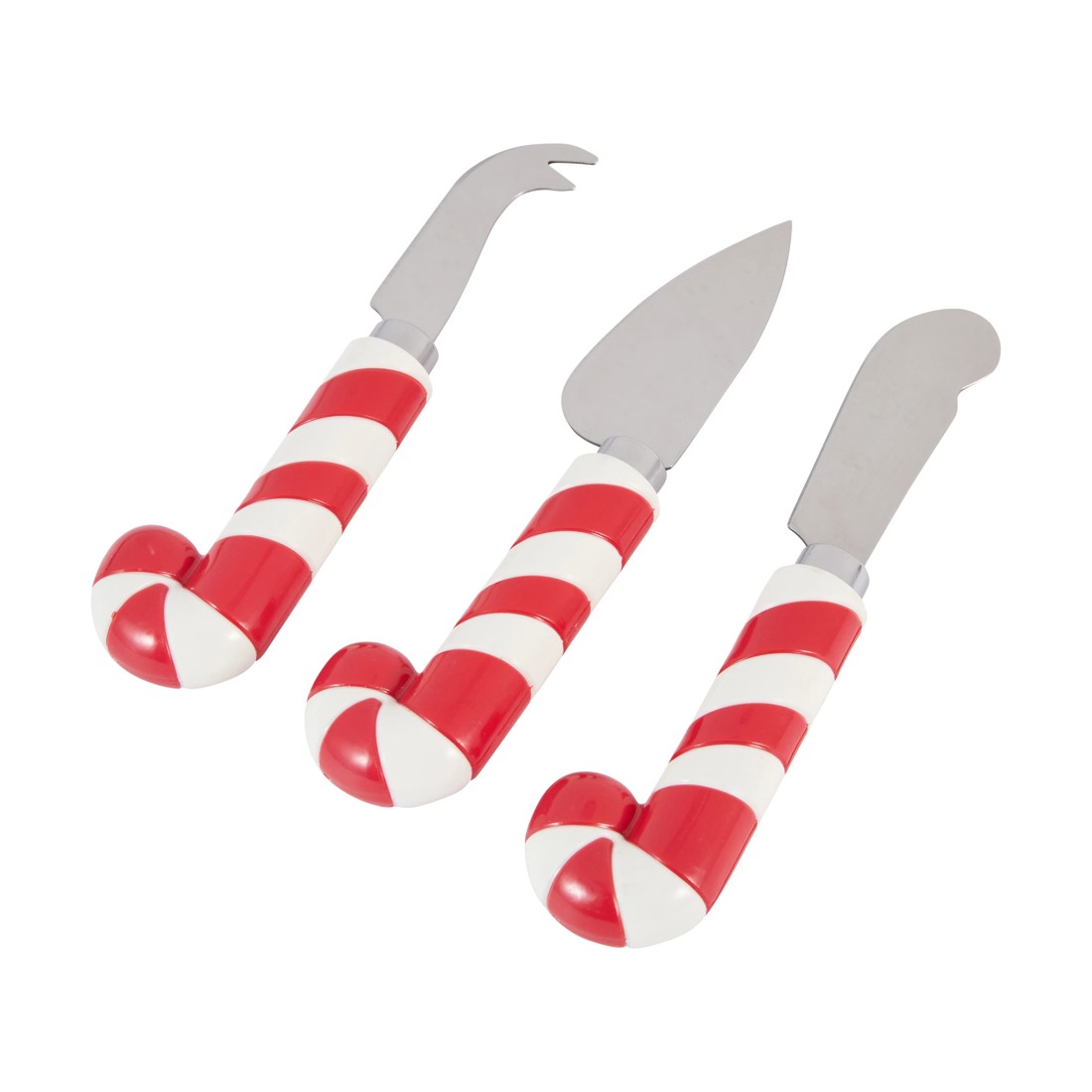1 3 Pack Red Candy Stripe Cheese Knives, 1 of 6
